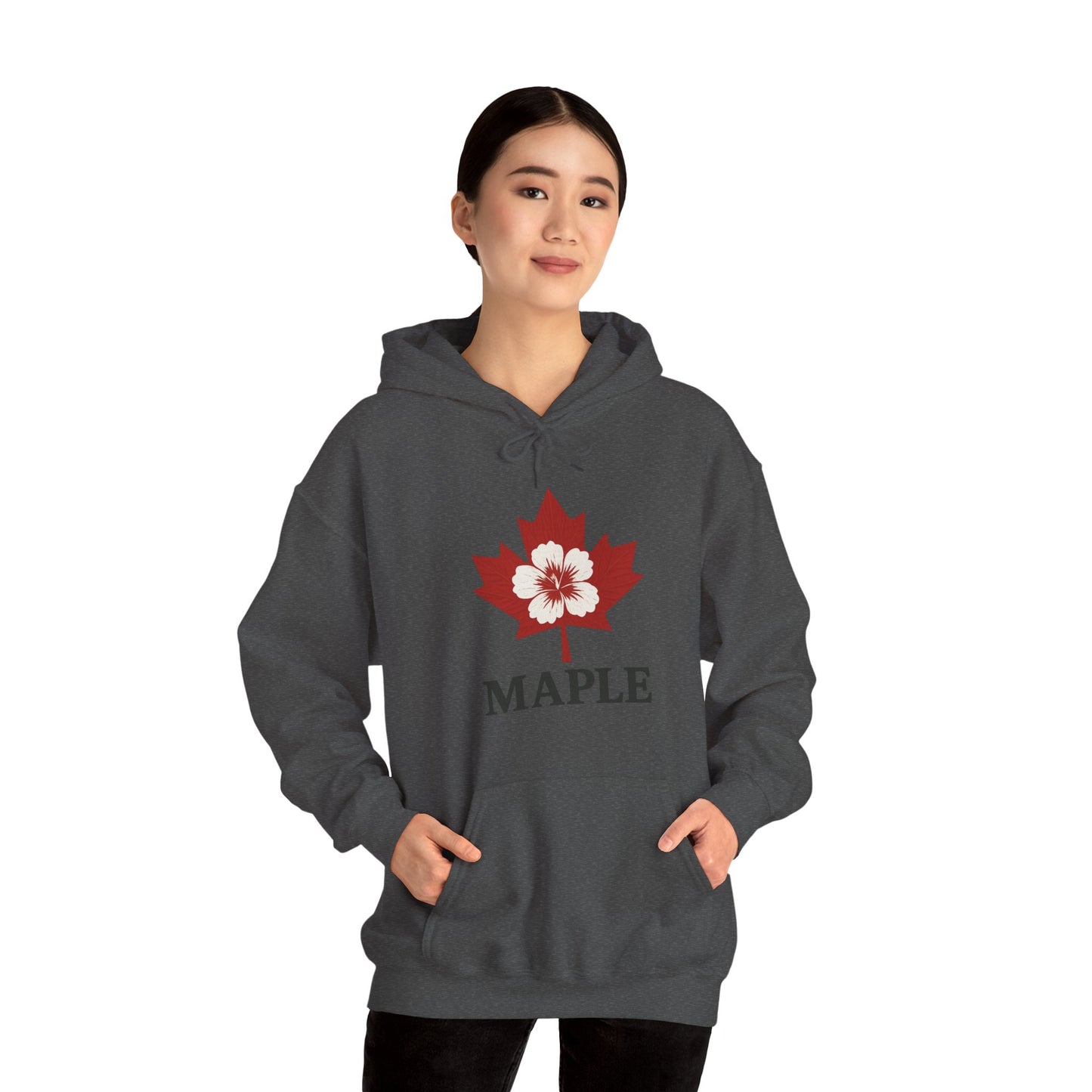 Maple Leaf Floral Hoodie — Canadian Maple Graphic Sweatshirt