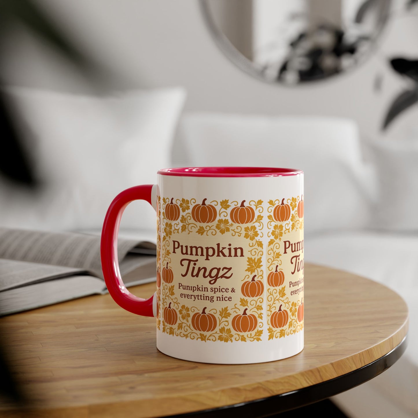 Pumpkin Spice Accent Mug - Fall Decor, Coffee Lovers Gift, Autumn Beverage Mug, Seasonal Kitchenware, Halloween Decor