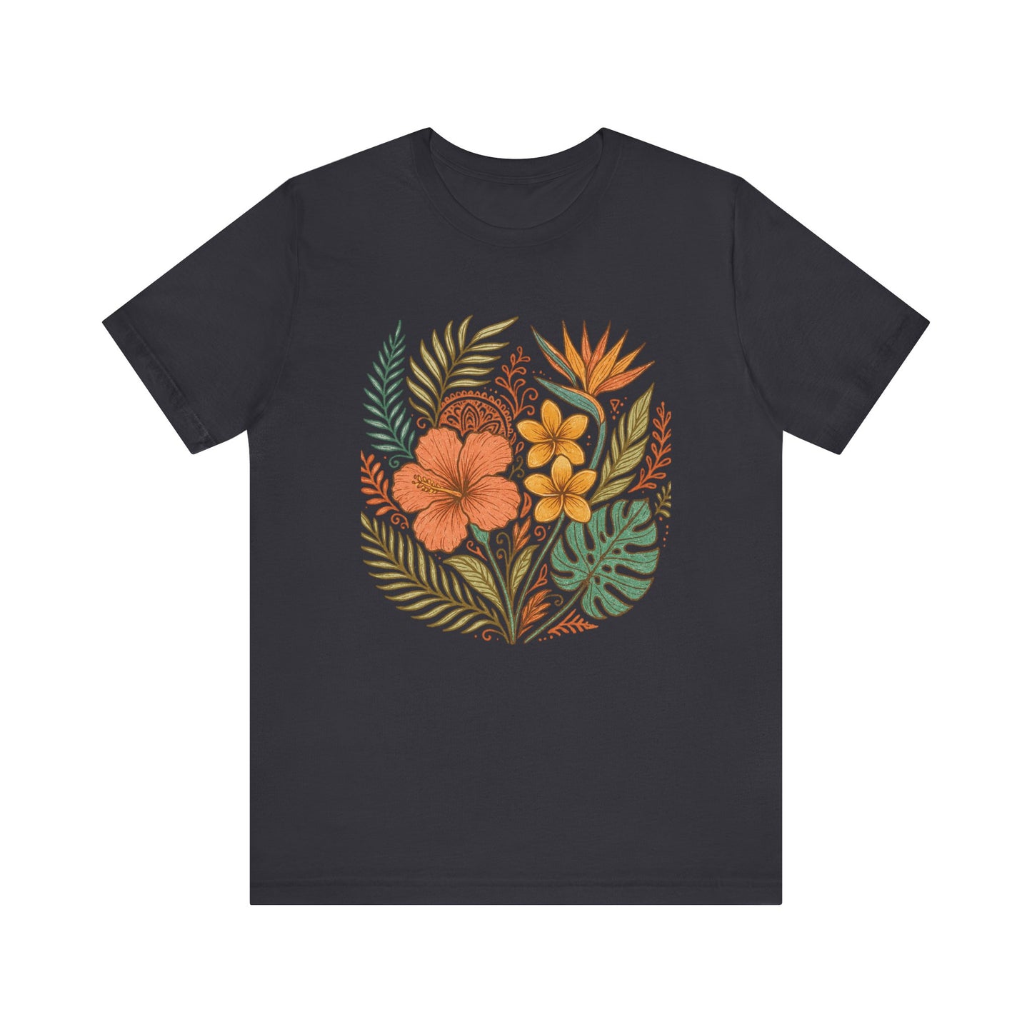 Floral Patterned Unisex Tee - Botanical Style, Summer Wardrobe Essential, Nature Lover Gift, Casual Wear, Eco-Friendly Fashion