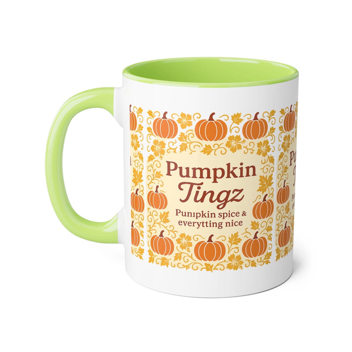 Pumpkin Spice Accent Mug - Fall Decor, Coffee Lovers Gift, Autumn Beverage Mug, Seasonal Kitchenware, Halloween Decor