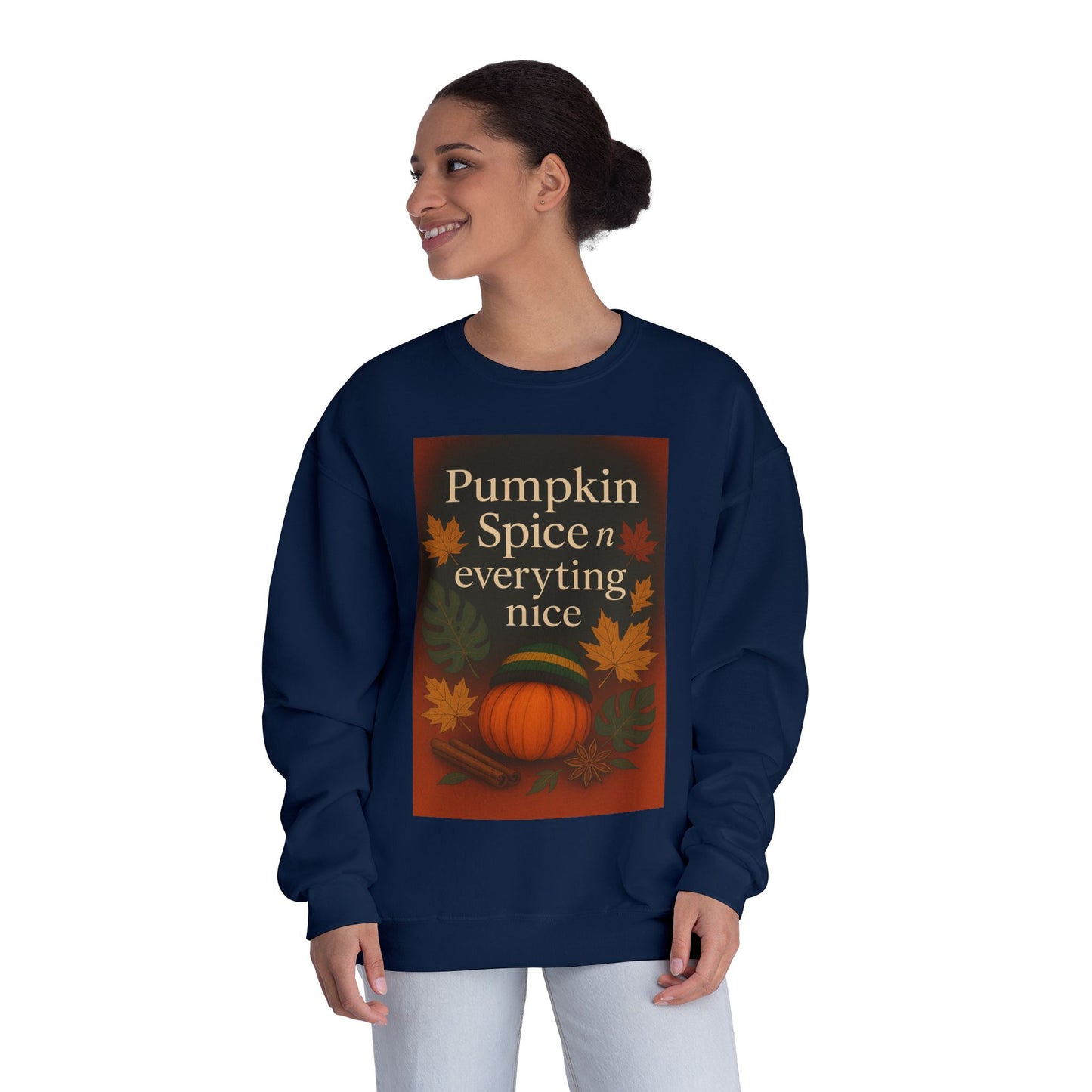 Cozy Fall Sweatshirt | Pumpkin Spice & Everything Nice | Perfect for Autumn Gatherings, Thanksgiving, and Casual Wear