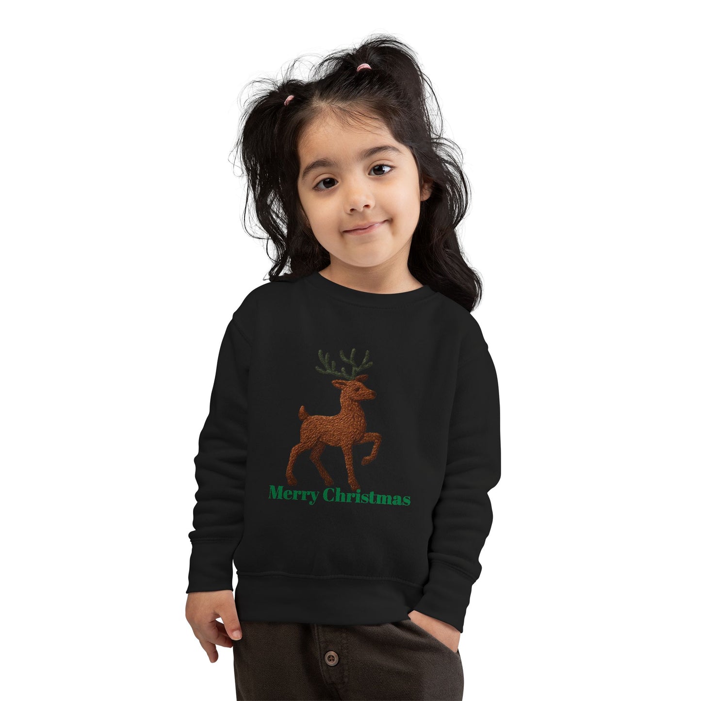 Merry Christmas Toddler Sweatshirt, Holiday Kids Clothing, Cute Reindeer Pullovers, Christmas Gift for Toddlers, Winter Wear