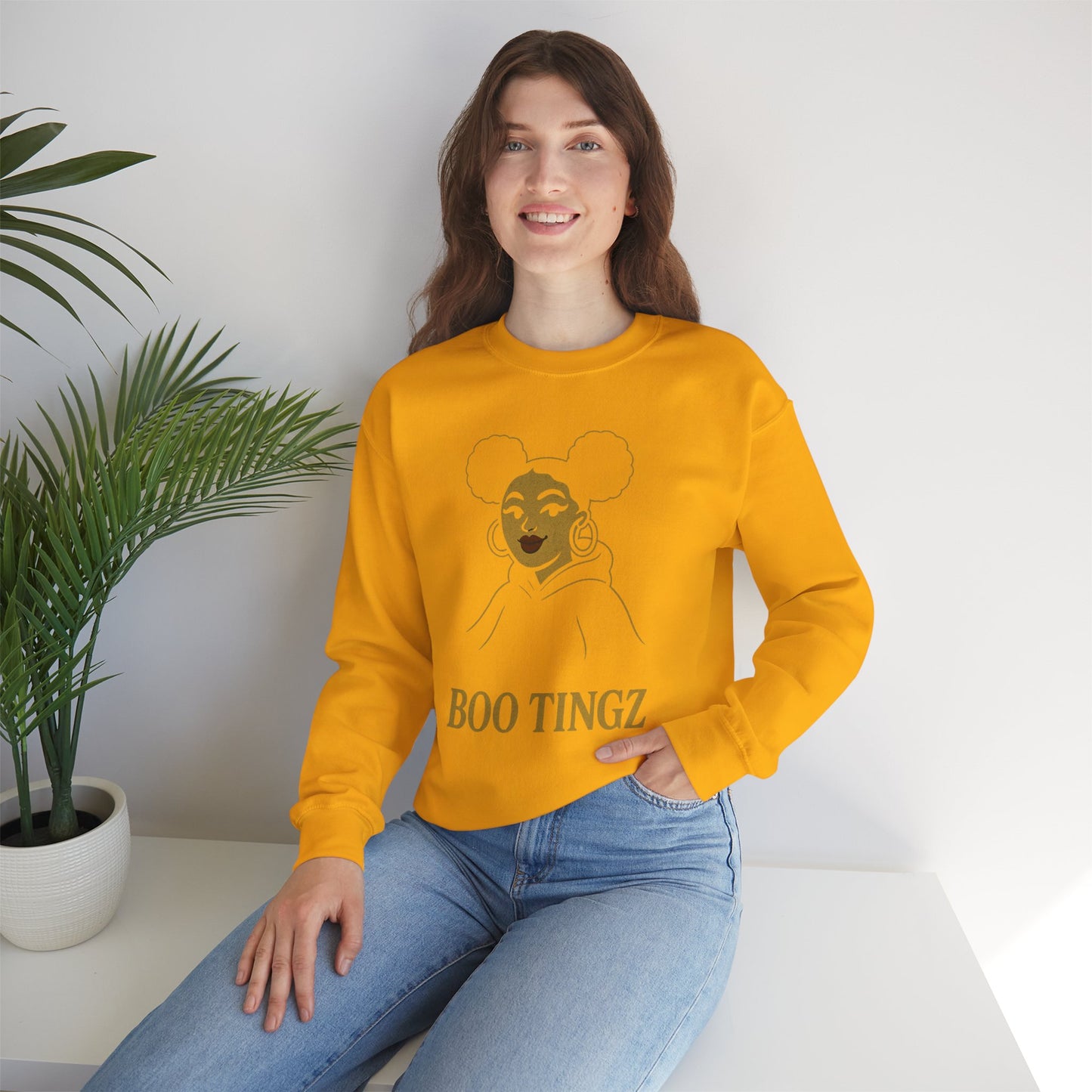 Boo Tingz Crewneck Sweatshirt - Cozy Unisex Gift, Casual Wear, Halloween Outfit, Everyday Comfort, Trendy Streetwear