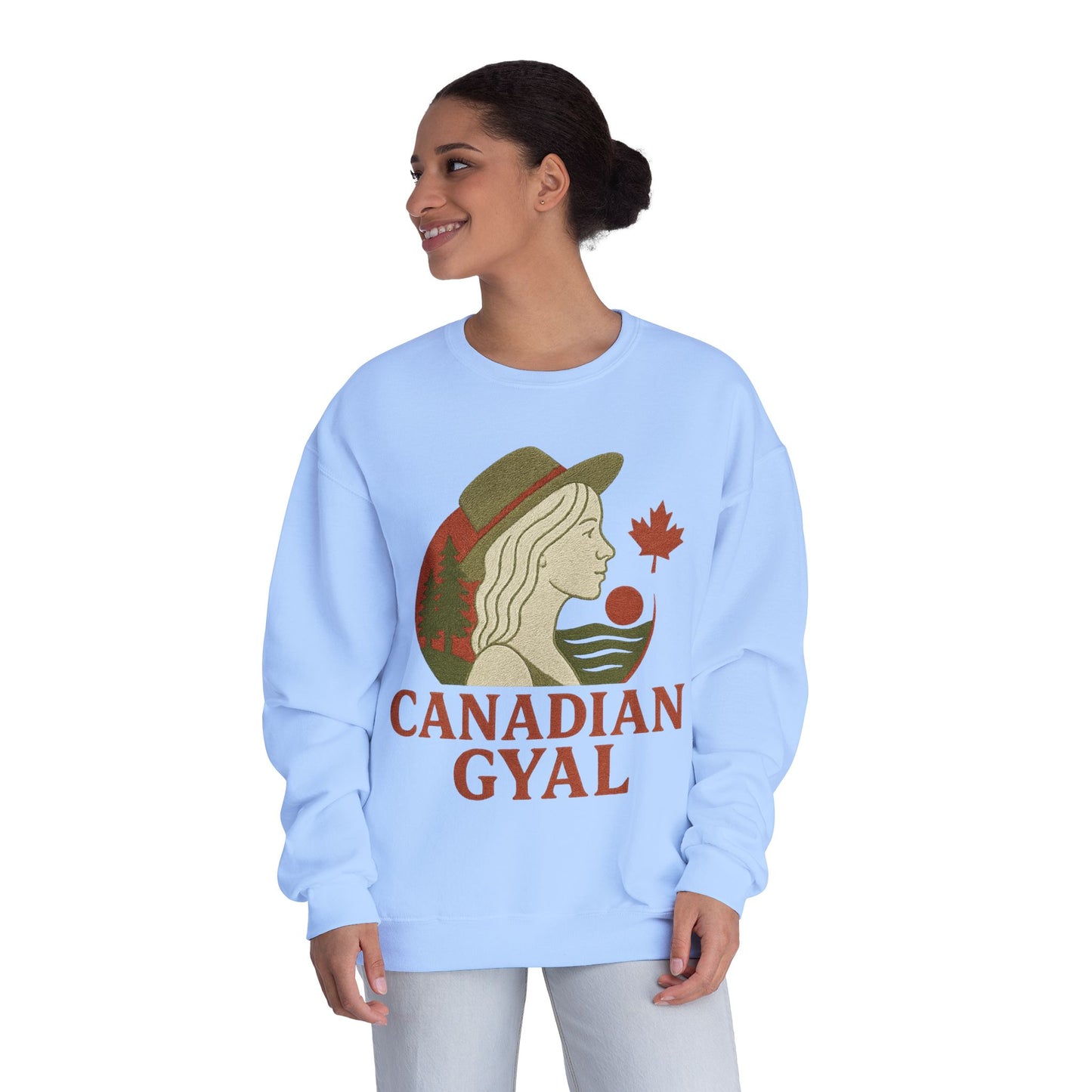 Canadian Gyal Sweatshirt, Cozy Crewneck for Fall, Perfect Gift for Canadians, Great for Thanksgiving, Casual Wear