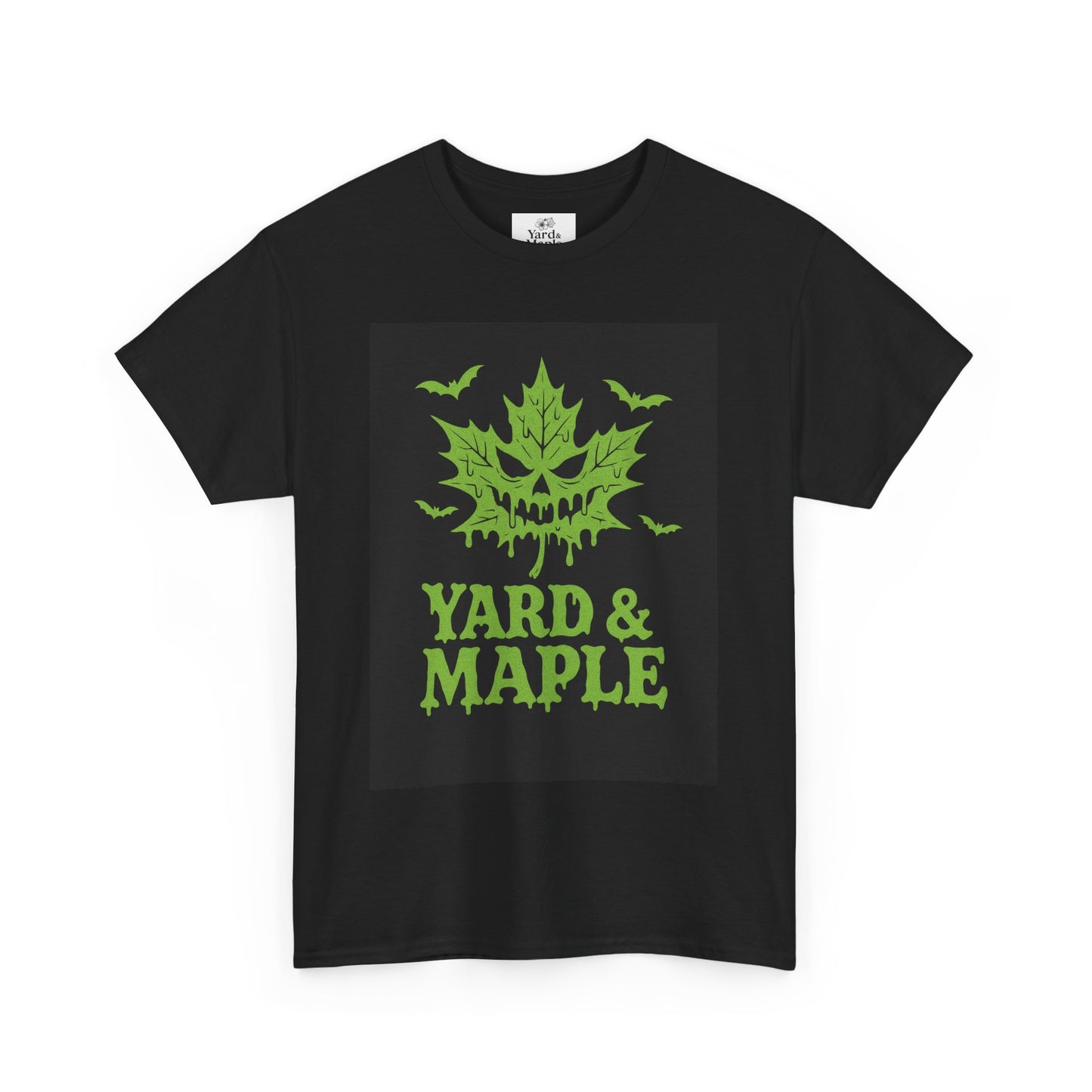 Halloween Themed Unisex Tee with Yard & Maple Design, Autumn Apparel, Fall T-Shirt, Spooky Graphic Tee, Unisex Halloween Shirt