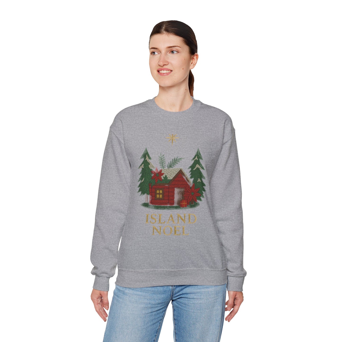 Cozy Holiday Sweatshirt - Island Noel Design, Unisex Christmas Crewneck, Winter Apparel, Gift for Him/Her, Seasonal Fashion