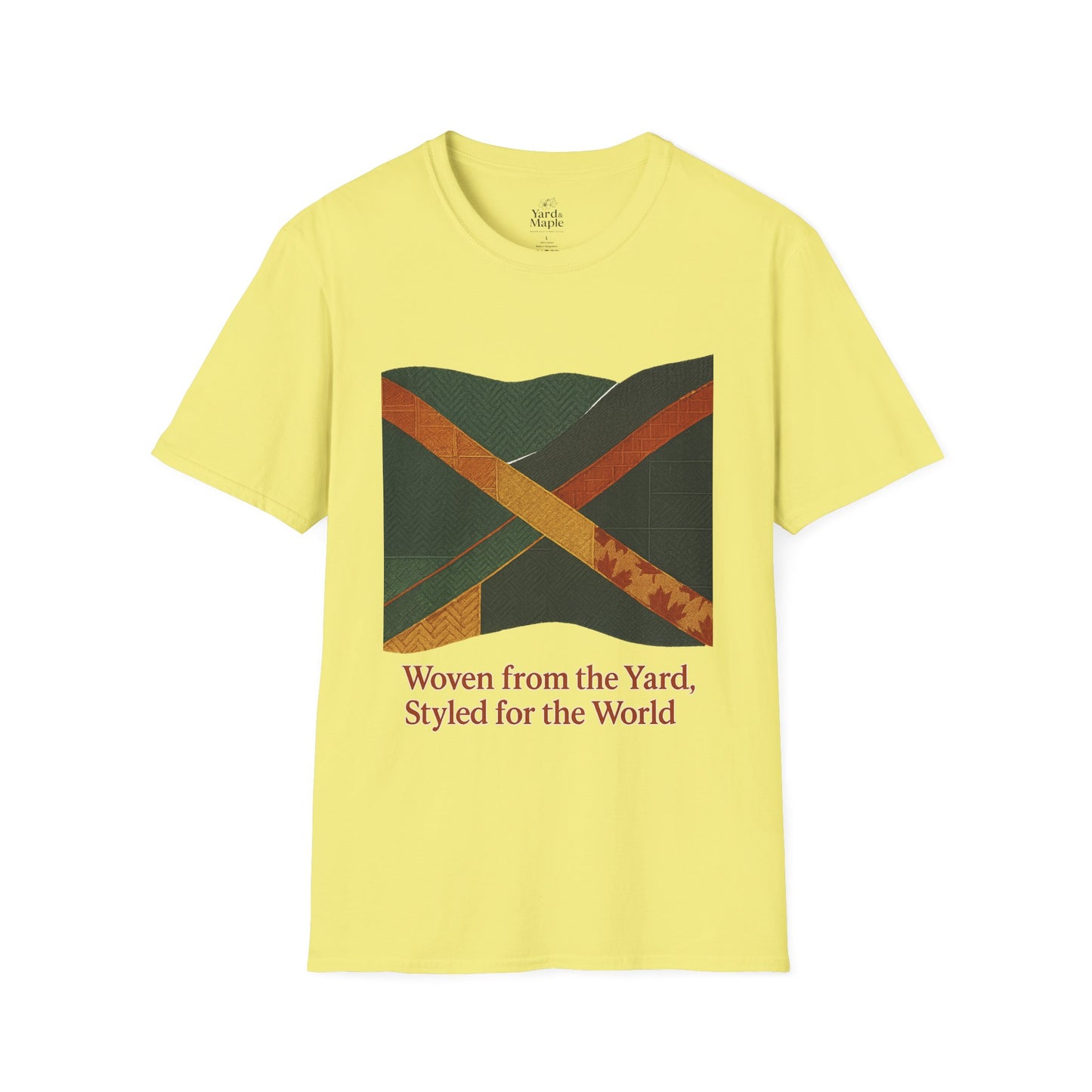 Woven from the Yard Unisex Softstyle T-Shirt, Casual Tee, Comfortable Shirt, Caribbean Pride Apparel, Unique Gift, Summer Fashion