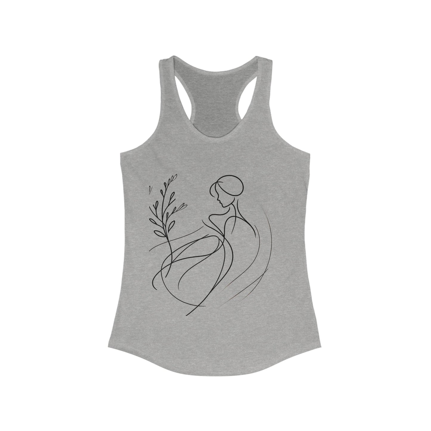 Elegant Floral Racerback Tank | Women’s Summer Top, Fitness Apparel, Casual Wear, Gift for Her, Yoga Shirt