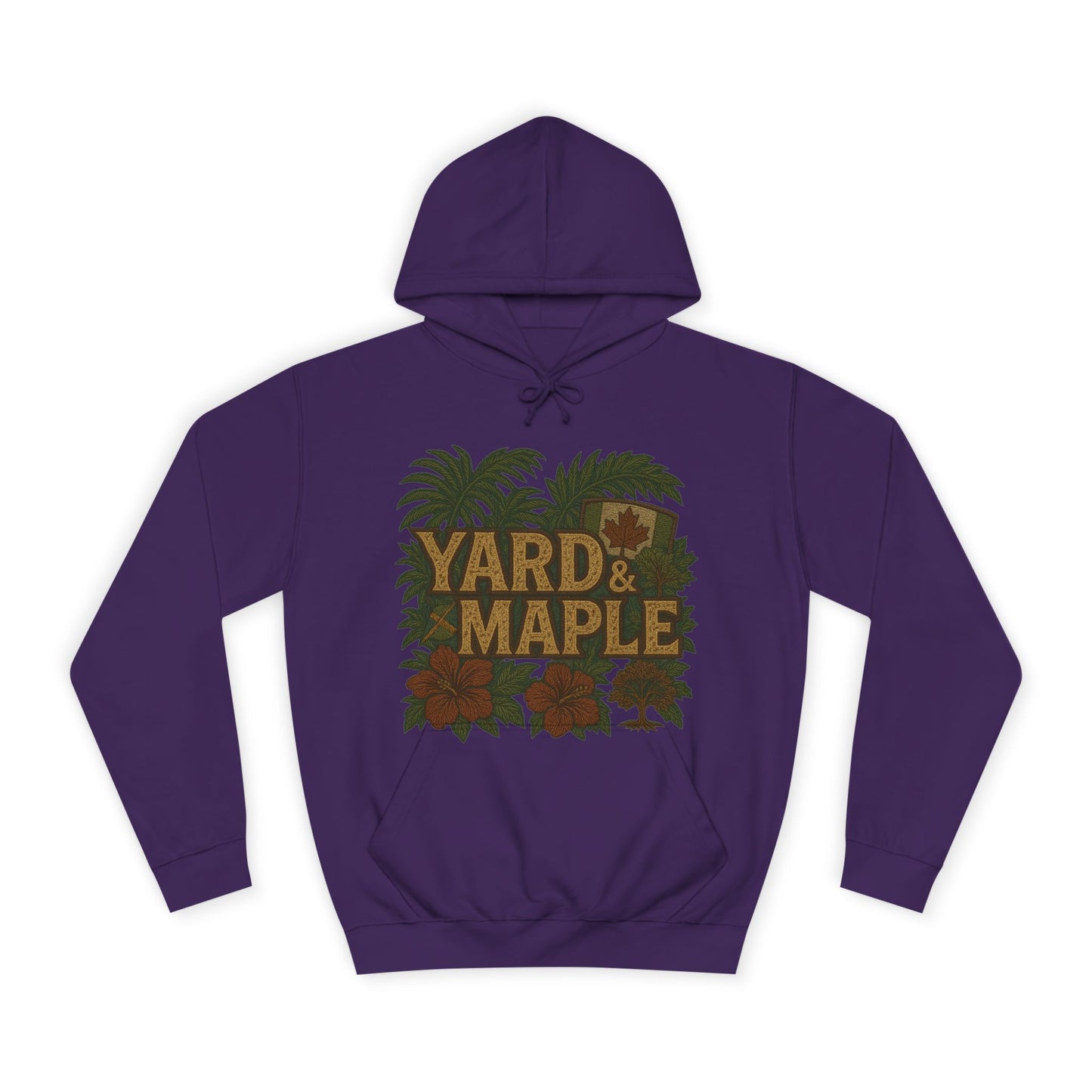 Cozy Unisex College Hoodie - Yard & Maple, Casual Wear, Student Gift, Outdoor Activity Sweater, Fall Fashion