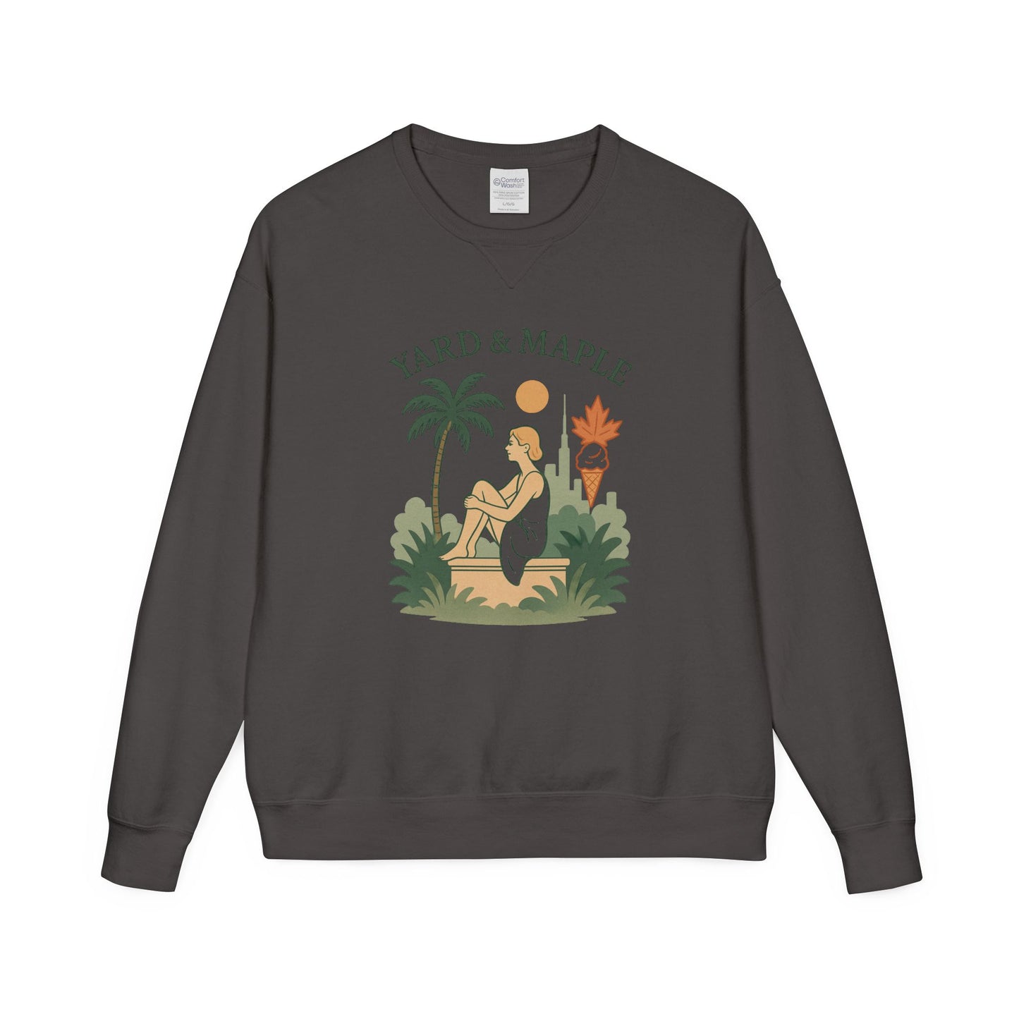 Yard & Maple Crewneck Sweatshirt, Cozy Sweatshirt, Unisex Apparel, Casual Wear, Summer Vibes, Gift for Him or Her