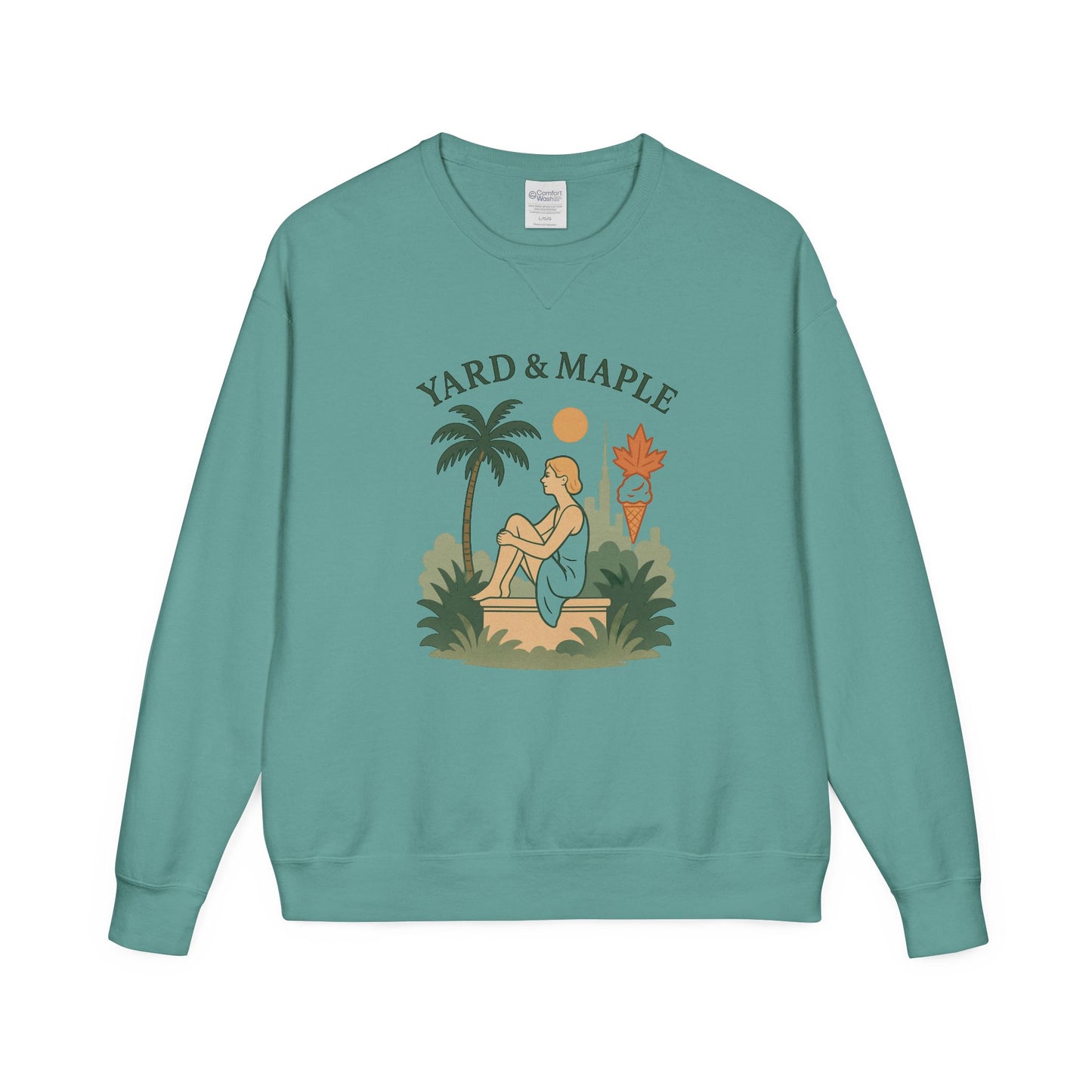 Yard & Maple Crewneck Sweatshirt, Cozy Sweatshirt, Unisex Apparel, Casual Wear, Summer Vibes, Gift for Him or Her