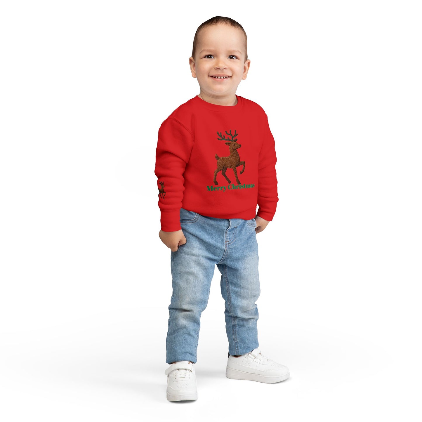 Merry Christmas Toddler Sweatshirt, Holiday Kids Clothing, Cute Reindeer Pullovers, Christmas Gift for Toddlers, Winter Wear