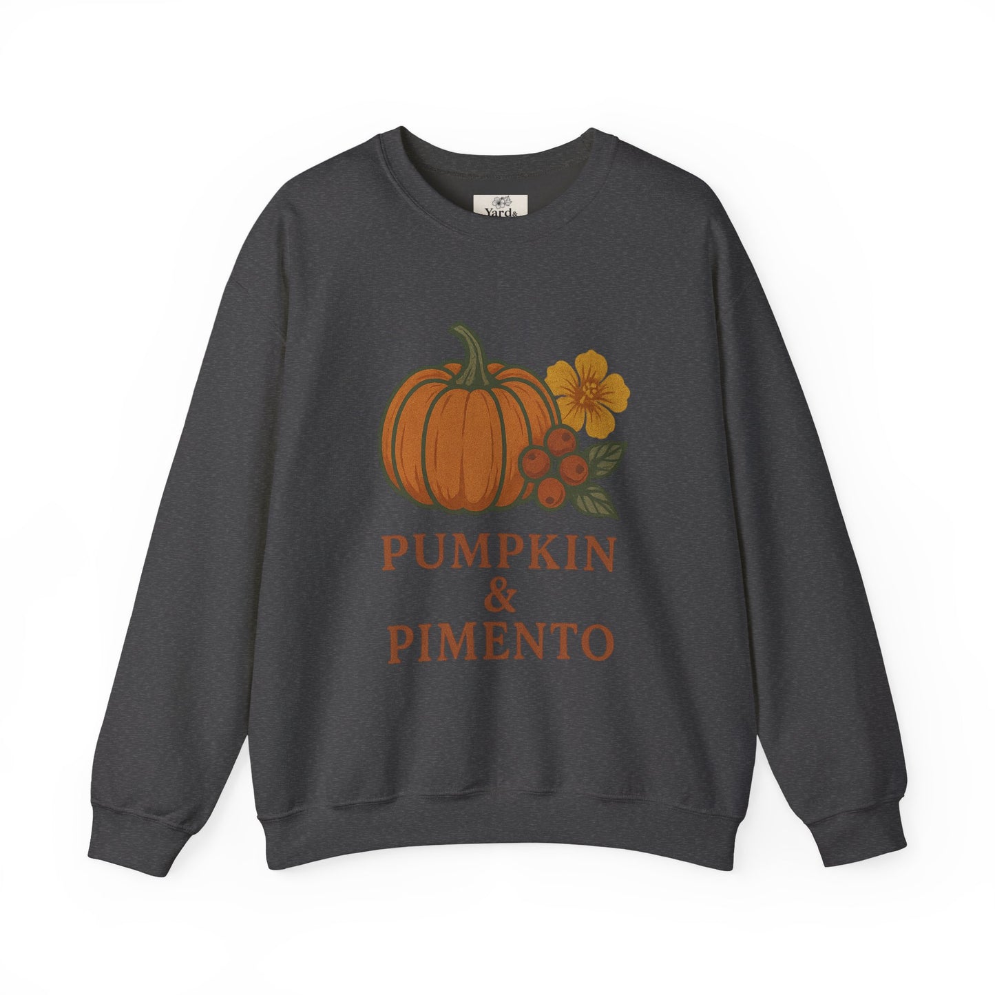 Pumpkin & Pimento Crewneck Sweatshirt, Cozy Fall Sweatshirt, Unisex Autumn Apparel, Thanksgiving Gift, Seasonal Fashion