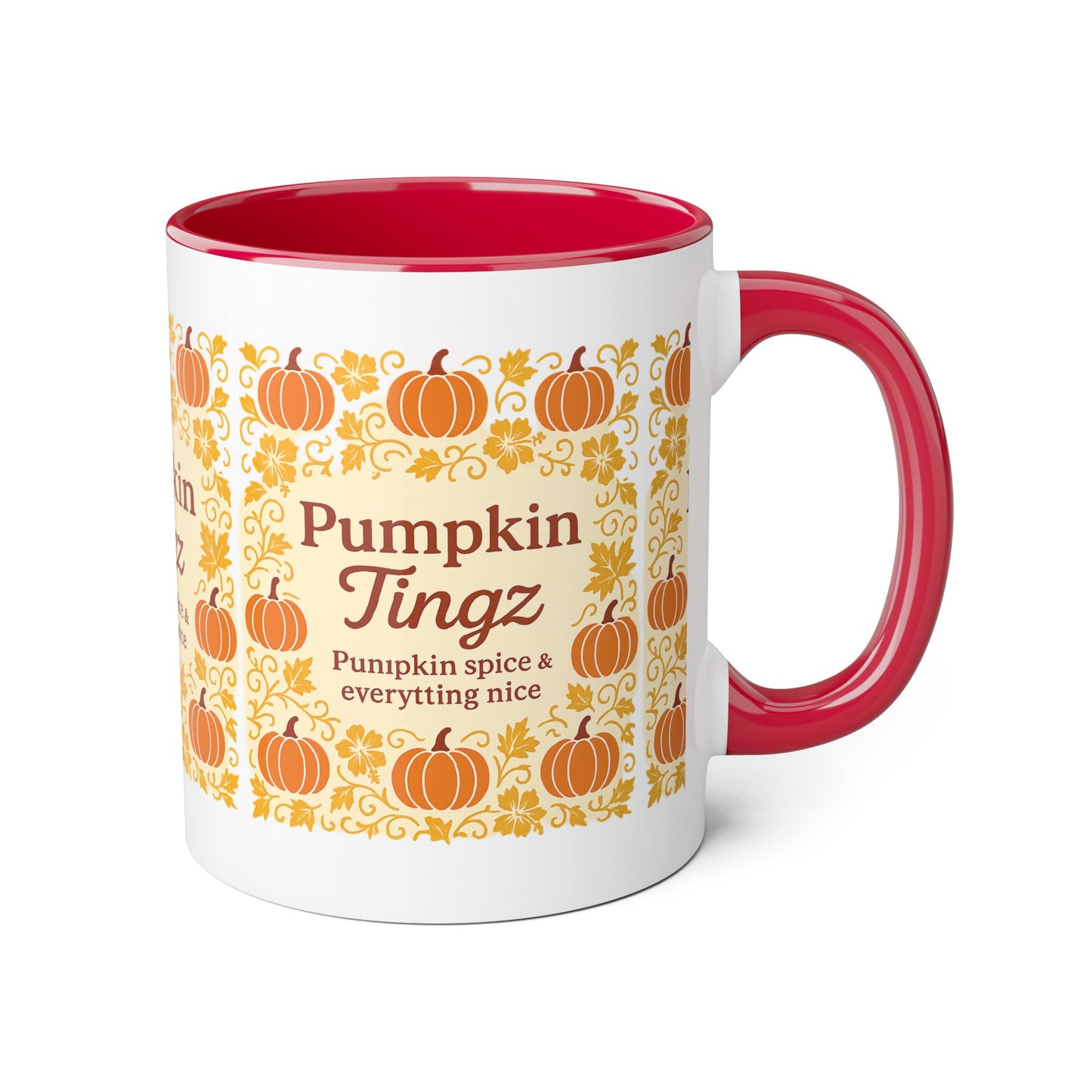 Pumpkin Spice Accent Mug - Fall Decor, Coffee Lovers Gift, Autumn Beverage Mug, Seasonal Kitchenware, Halloween Decor