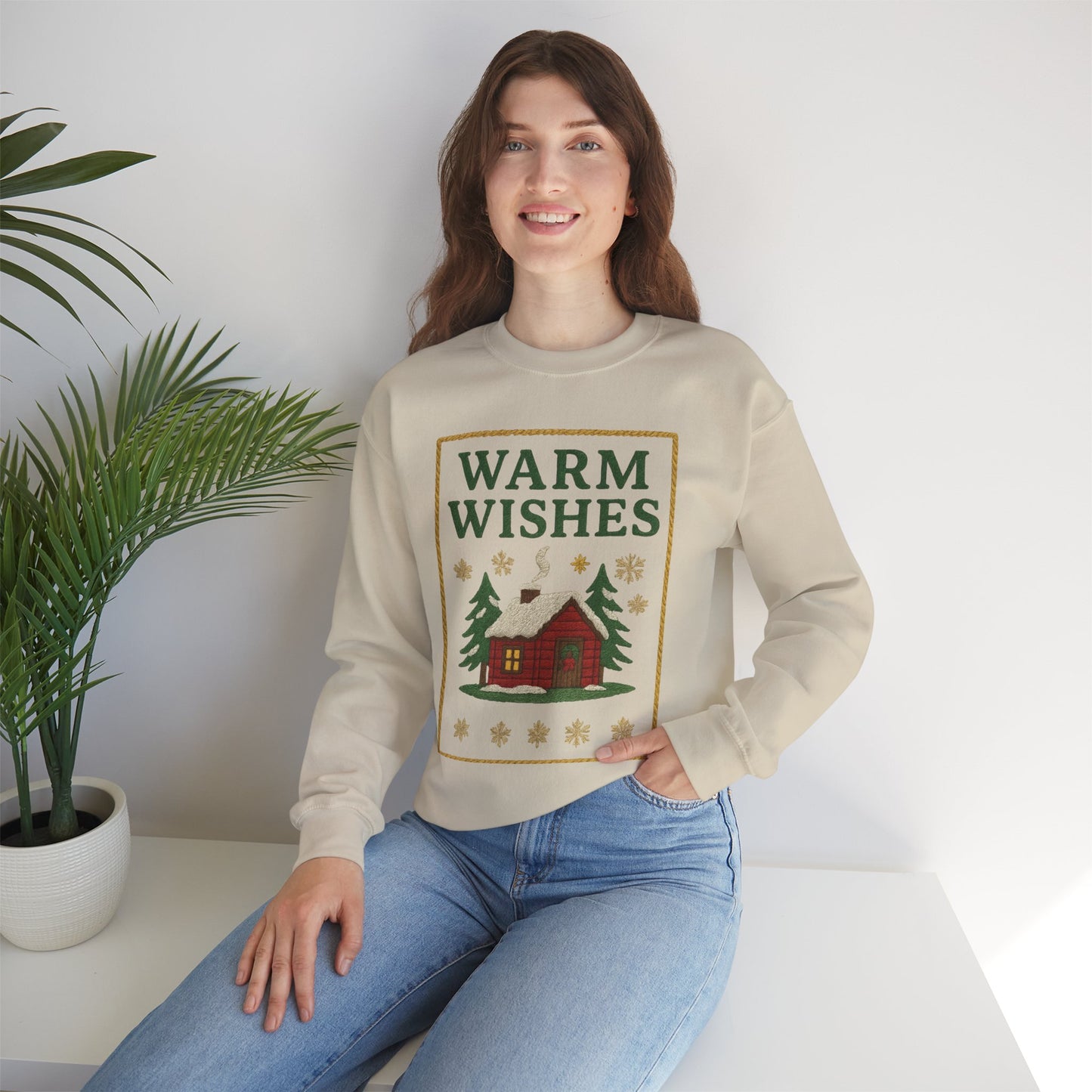 Cozy Warm Wishes Sweatshirt, Holiday Sweatshirt, Winter Fashion, Family Gathering, Gift for Her, Comfortable Crewneck