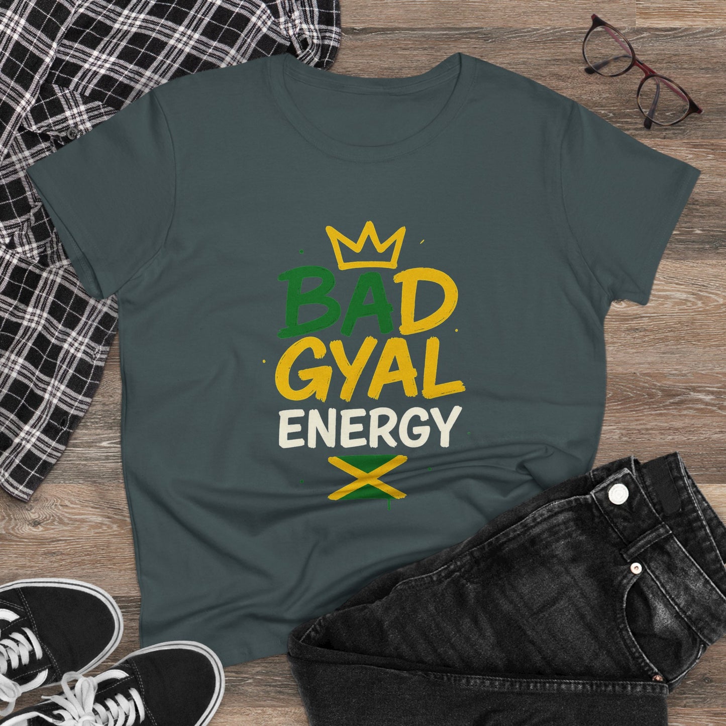 Jamaican Bad Gyal Energy Tee, Women's Graphic T-Shirt, Casual Summer Top, Festival Outfit, Unique Gift for Her