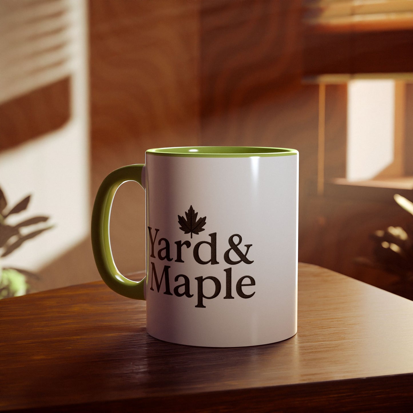 Yard & Maple Accent Mug - Cozy Coffee Cup, Perfect for Home/Office, Great Gift for Coffee Lovers, Autumn Decor, Unique Beverage Mug