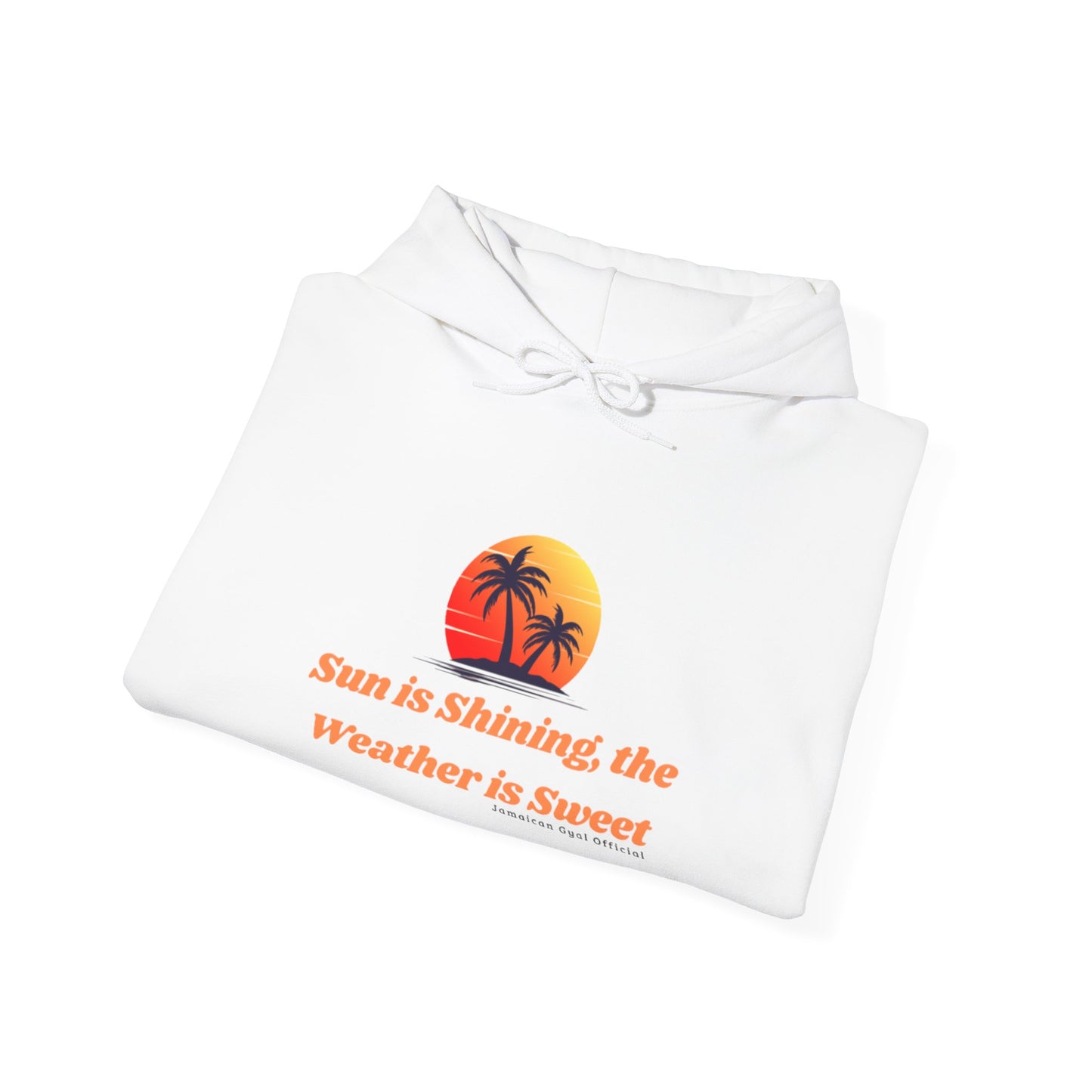 Sunshine Vibes Hoodie: Unisex Heavy Blend Sweatshirt with Tropical Design, Perfect for Summer, Beach Days, Casual Wear, Gifts