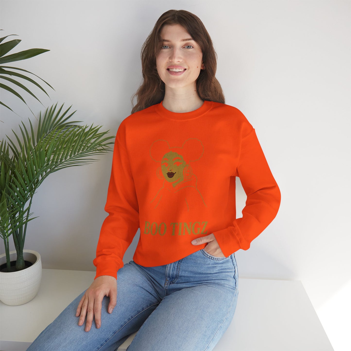 Boo Tingz Crewneck Sweatshirt - Cozy Unisex Gift, Casual Wear, Halloween Outfit, Everyday Comfort, Trendy Streetwear