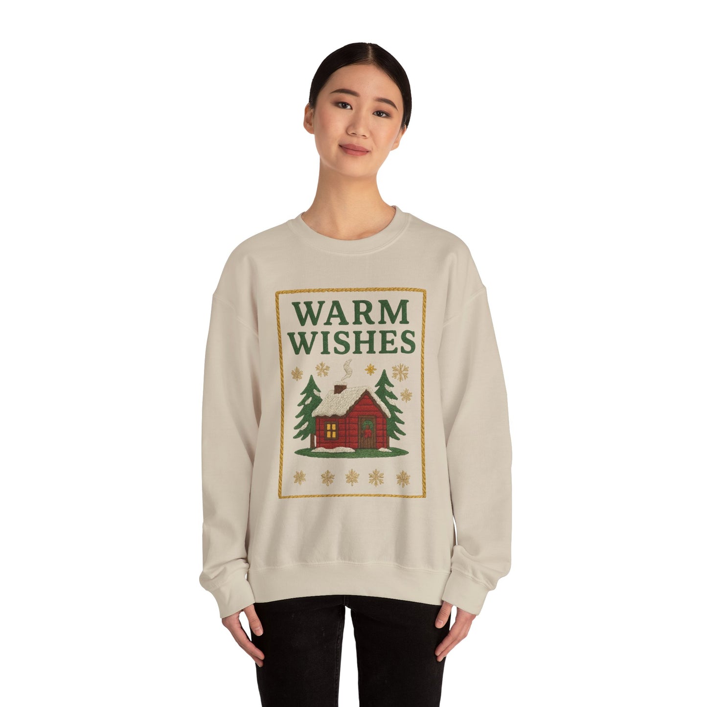 Cozy Warm Wishes Sweatshirt, Holiday Sweatshirt, Winter Fashion, Family Gathering, Gift for Her, Comfortable Crewneck