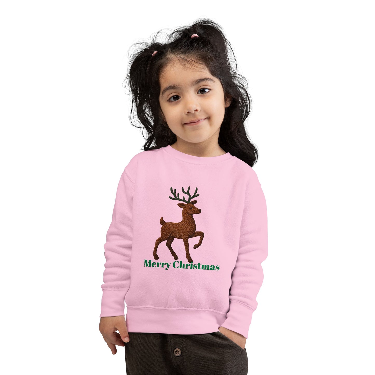 Merry Christmas Toddler Sweatshirt, Holiday Kids Clothing, Cute Reindeer Pullovers, Christmas Gift for Toddlers, Winter Wear
