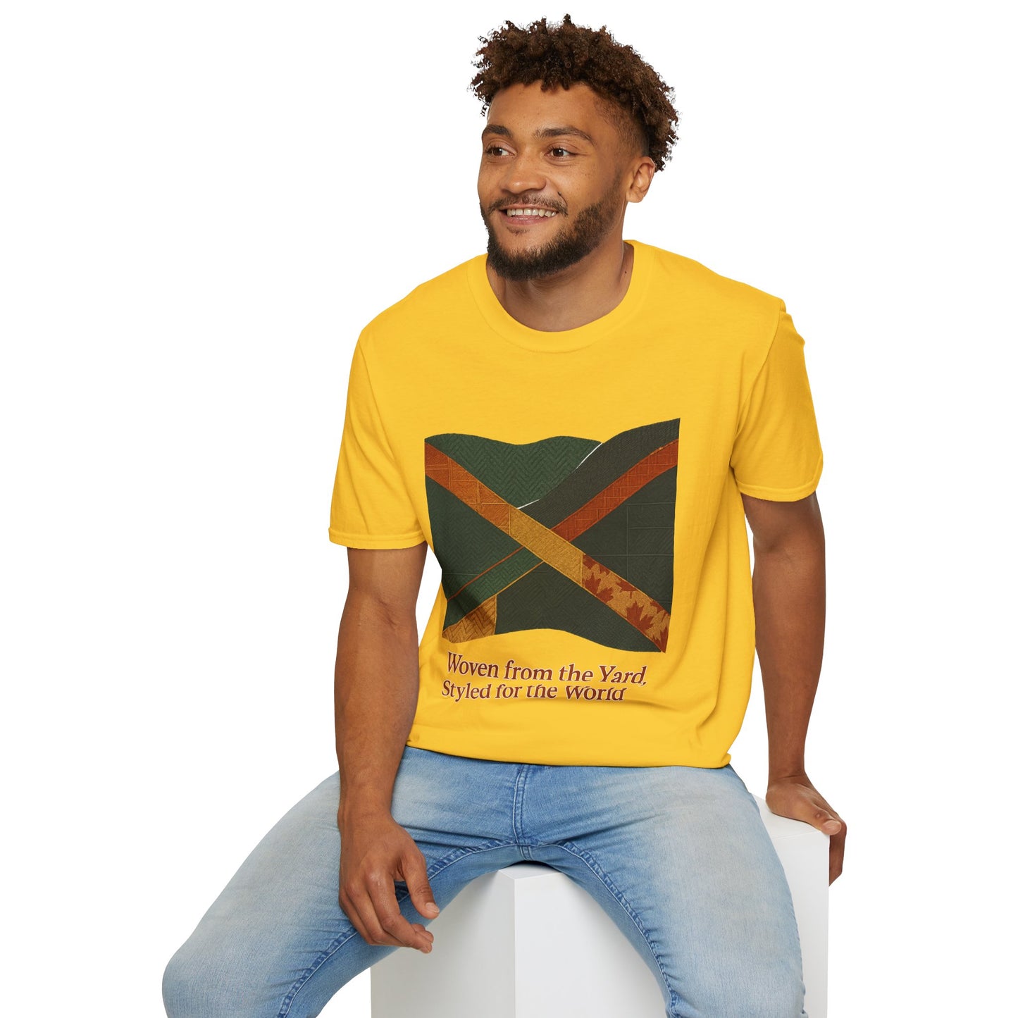 Woven from the Yard Unisex Softstyle T-Shirt, Casual Tee, Comfortable Shirt, Caribbean Pride Apparel, Unique Gift, Summer Fashion