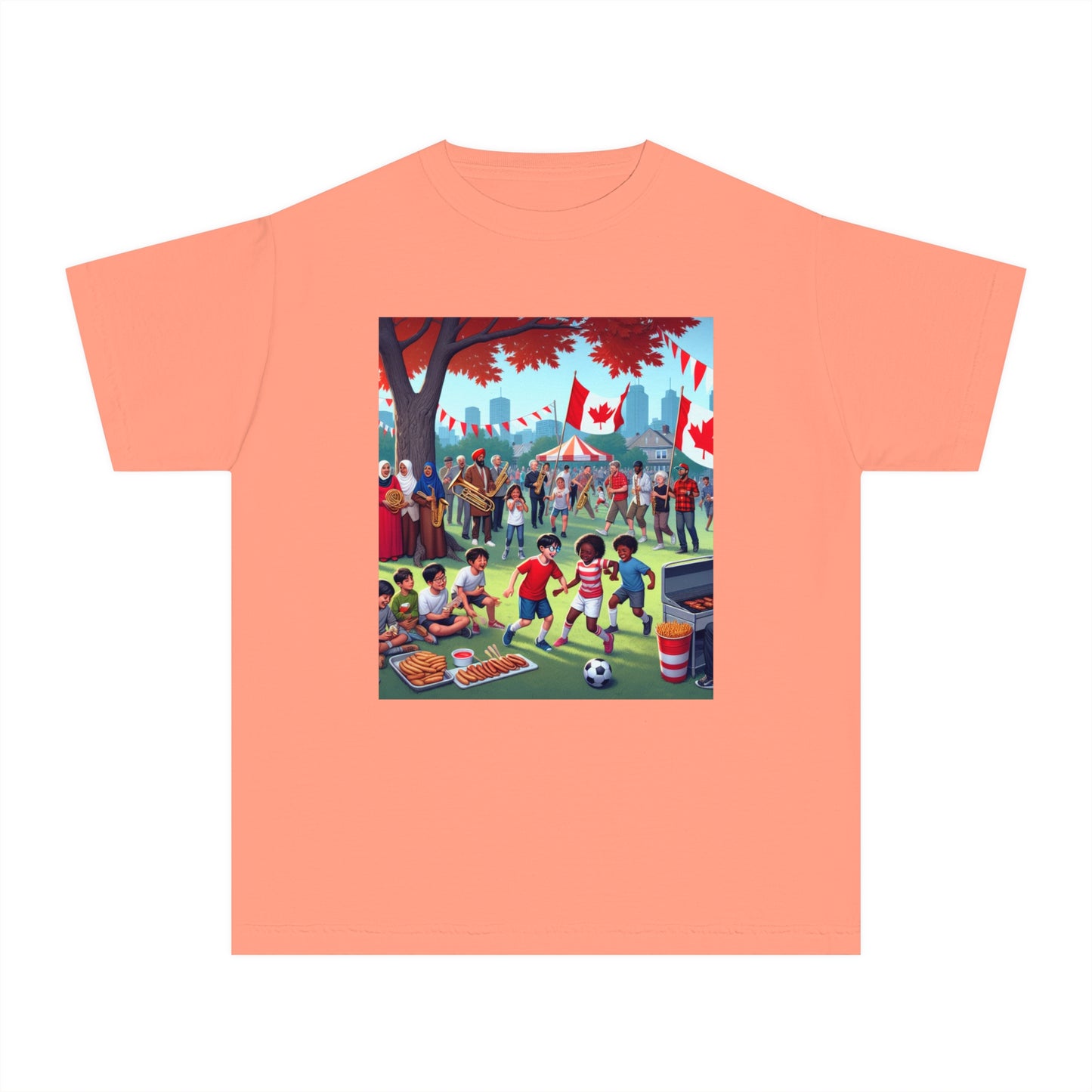 Youth Canada Day Tee - Celebrate with Pride, Summer T-Shirt, Red Tee for Kids, Canada Day Celebration, Fun Youth Apparel