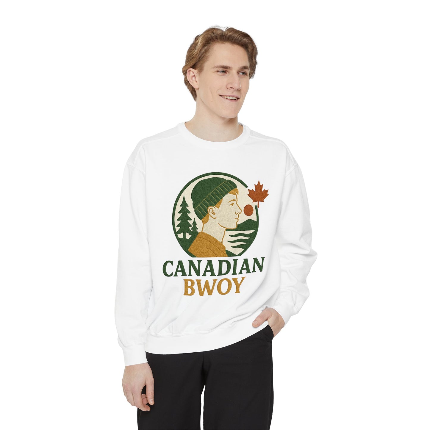 Canadian Bwoy Sweatshirt, Unisex Cozy Apparel, Gift for Canada Day, Casual Streetwear, Nature Lover Sweatshirt, Fall Fashion