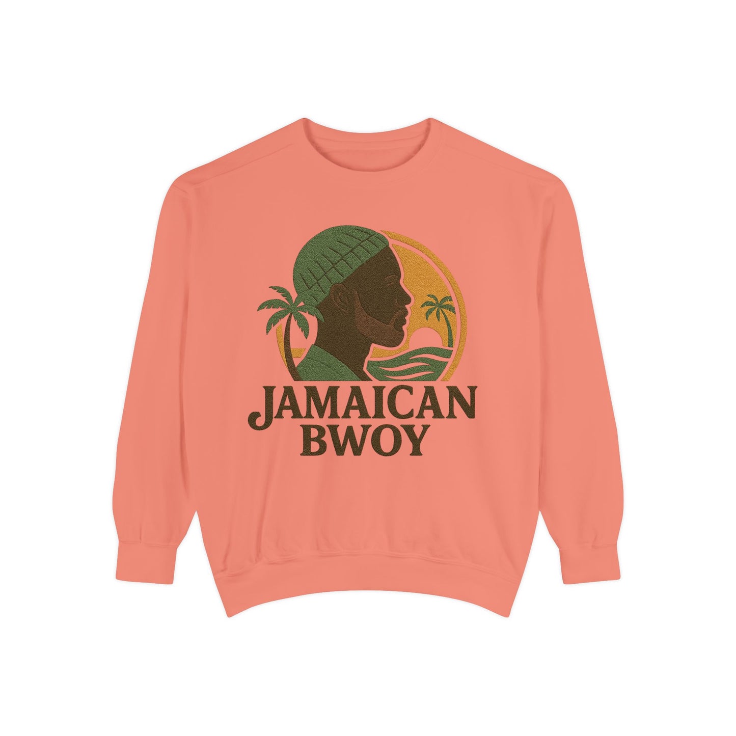 Jamaican Bwoy Sweatshirt, Cozy Unisex Pullover, Streetwear Style, Perfect Gift for Reggae Lovers, Summer Vibes Apparel, Gift for Him/Her