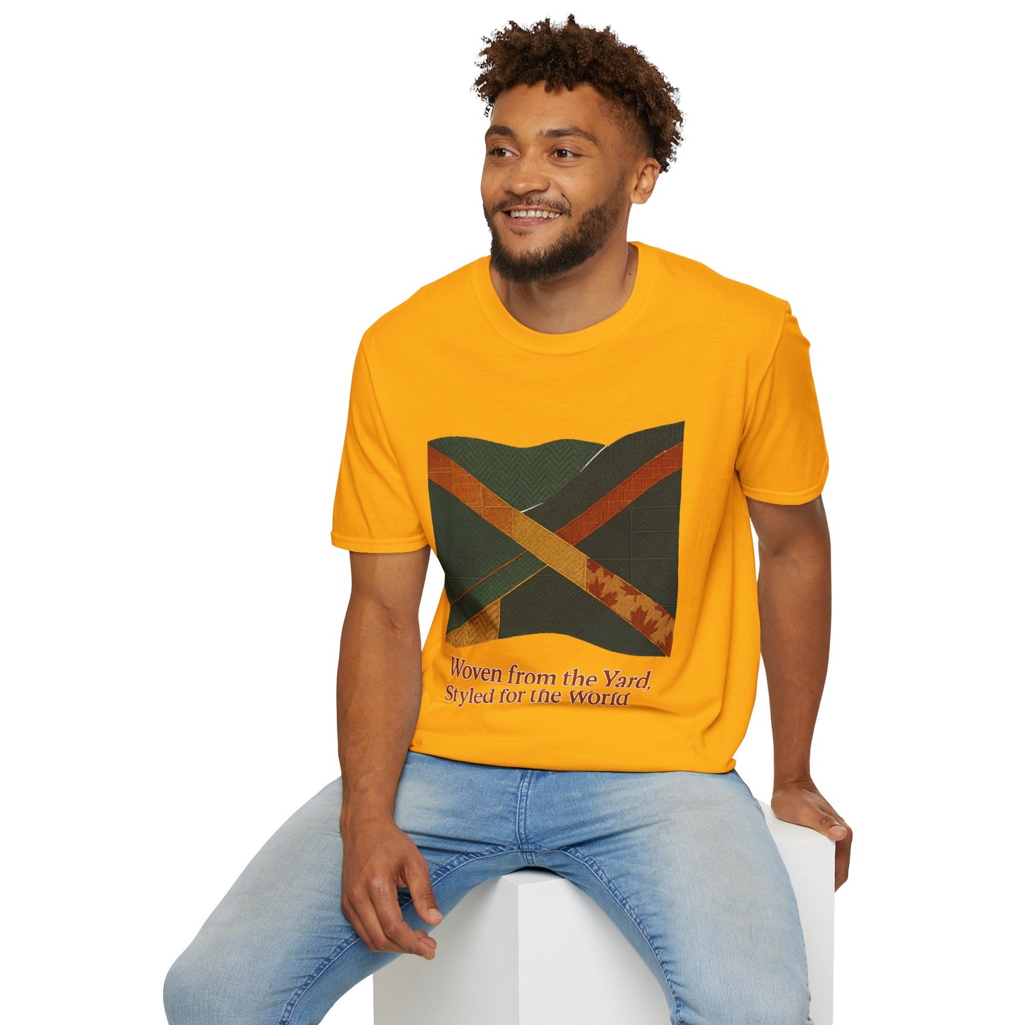 Woven from the Yard Unisex Softstyle T-Shirt, Casual Tee, Comfortable Shirt, Caribbean Pride Apparel, Unique Gift, Summer Fashion