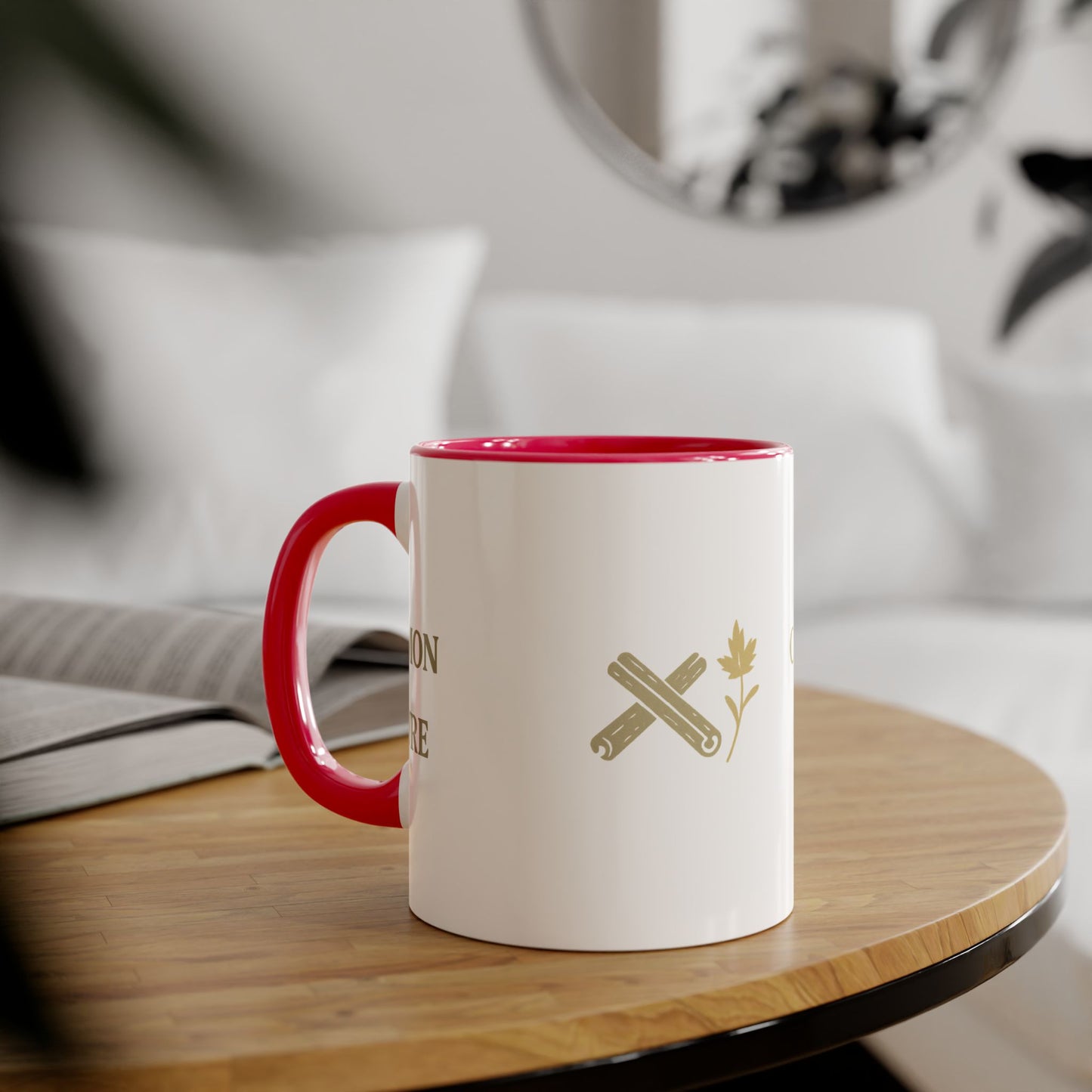 Cinnamon & Culture Accent Mug, Cozy Coffee Cup for Tea Lovers, Perfect Gift for Friends, Coffee Mug for Home, Unique Kitchen Decor