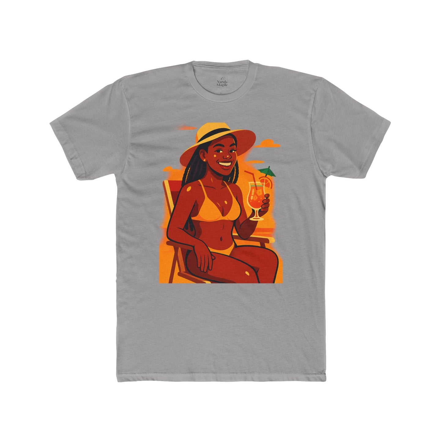 Tropical Vibes Tee, Summer Shirt, Beachwear, Vacation Outfit, Gift for Her, Relaxed Fit Cotton T-shirt
