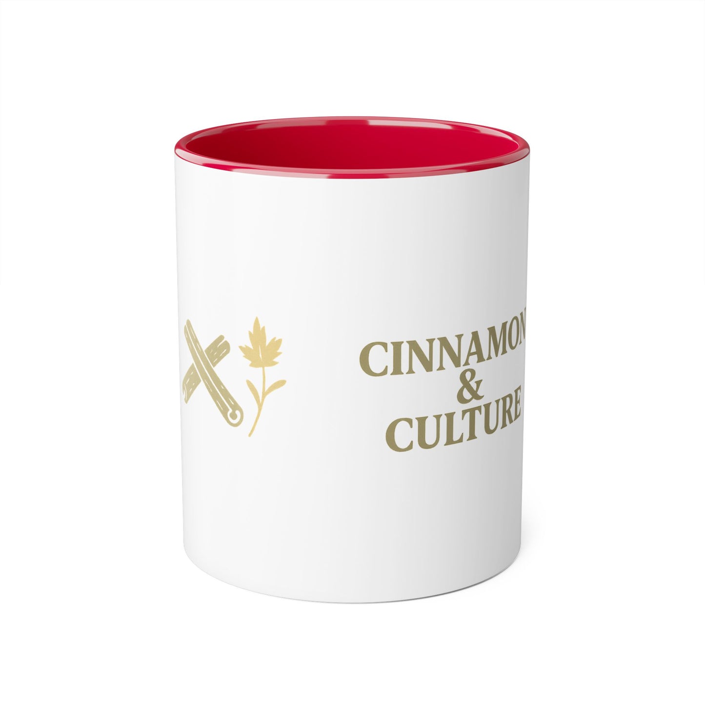 Cinnamon & Culture Accent Mug, Cozy Coffee Cup for Tea Lovers, Perfect Gift for Friends, Coffee Mug for Home, Unique Kitchen Decor