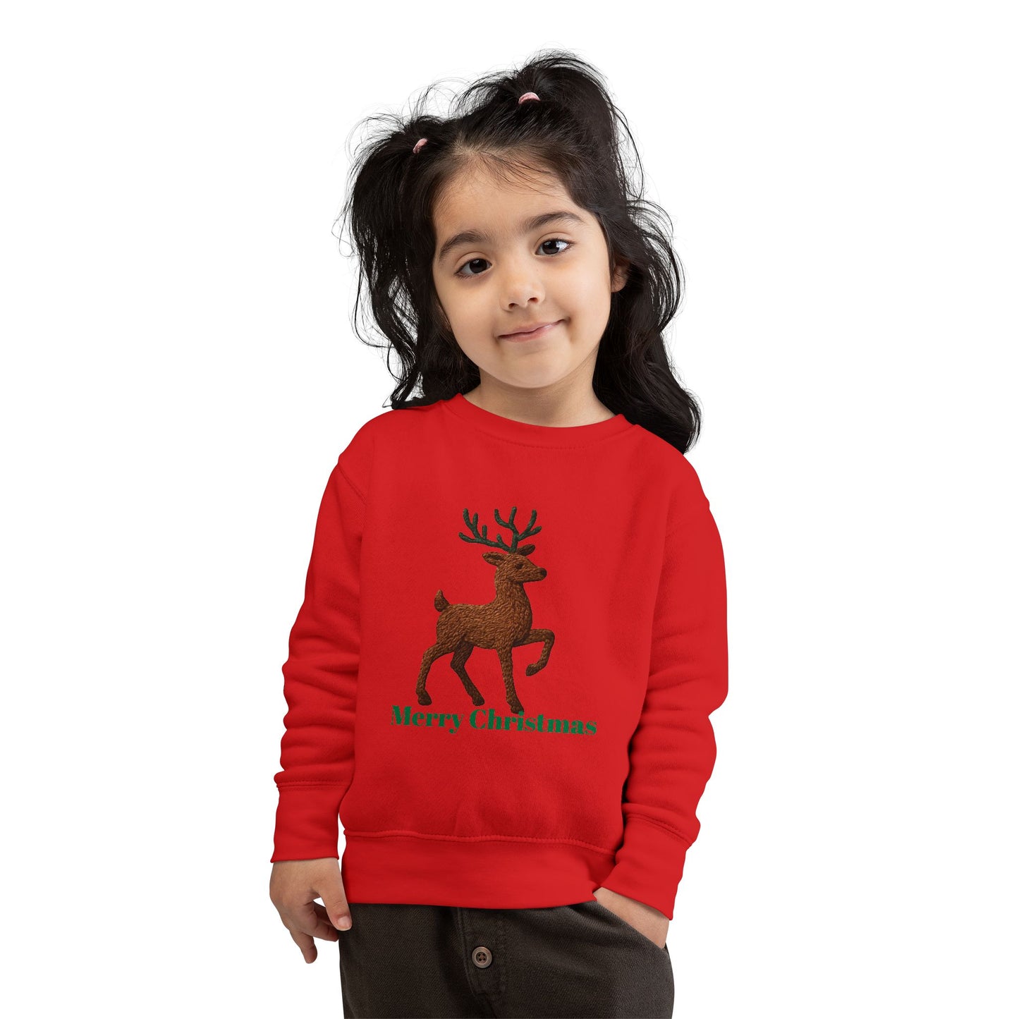 Merry Christmas Toddler Sweatshirt, Holiday Kids Clothing, Cute Reindeer Pullovers, Christmas Gift for Toddlers, Winter Wear