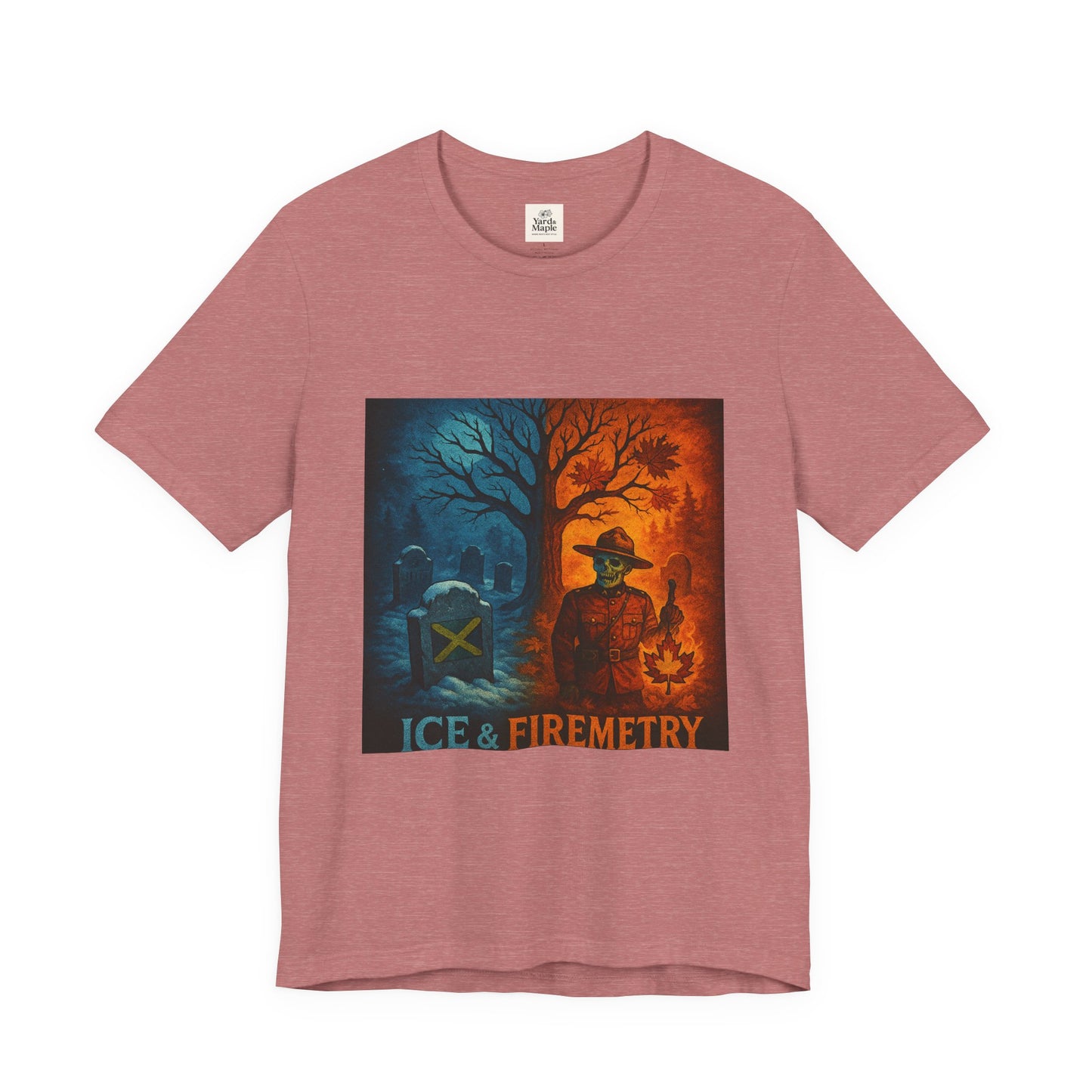 Unisex Ice & Fire Short Sleeve Tee - Firefighter Gift, Halloween Shirt, Cool Graphic Tee, Unique Adventure Wear, All-Season Style