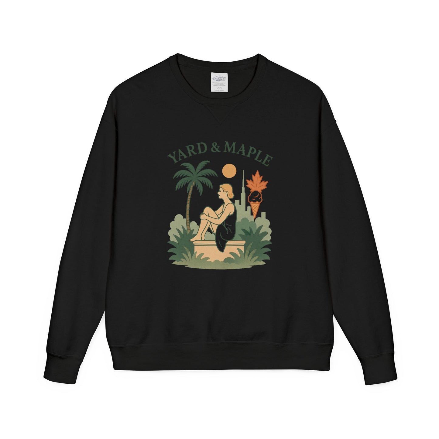 Yard & Maple Crewneck Sweatshirt, Cozy Sweatshirt, Unisex Apparel, Casual Wear, Summer Vibes, Gift for Him or Her