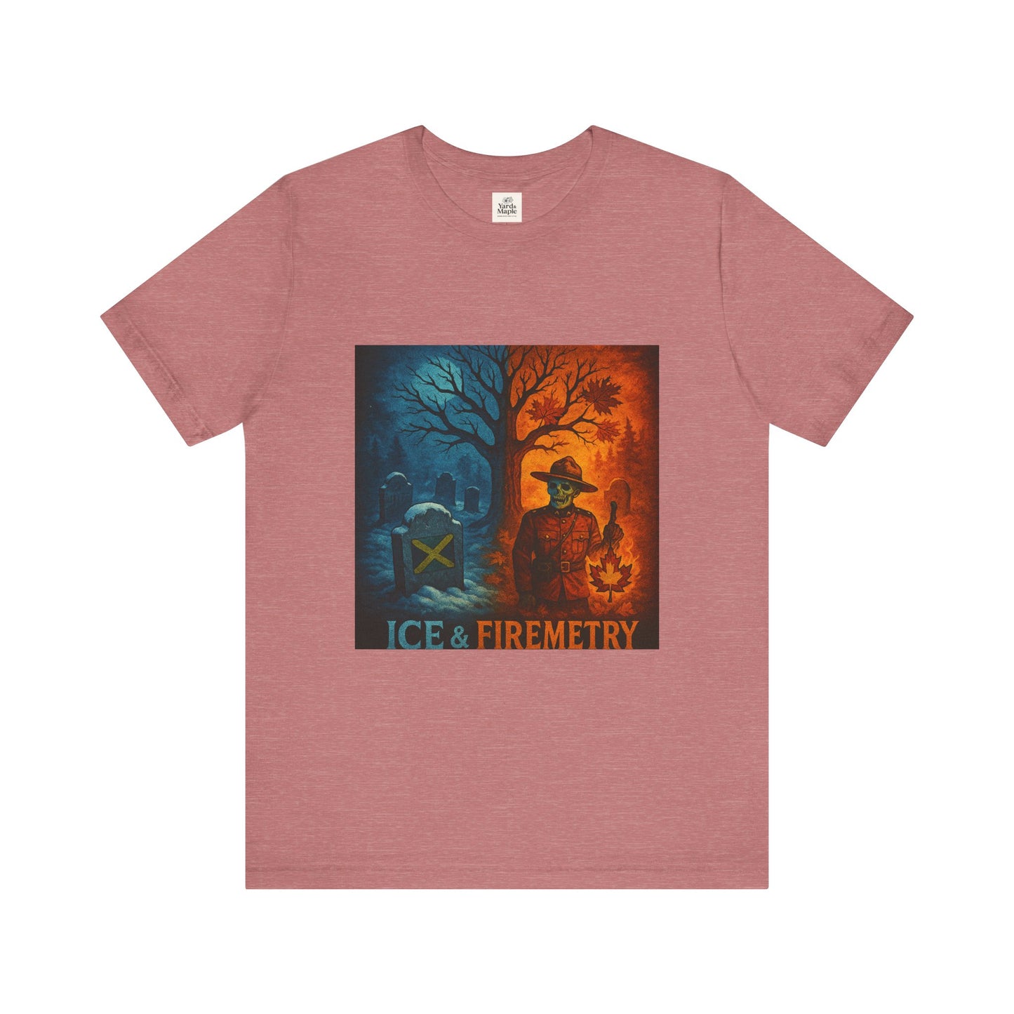 Unisex Ice & Fire Short Sleeve Tee - Firefighter Gift, Halloween Shirt, Cool Graphic Tee, Unique Adventure Wear, All-Season Style