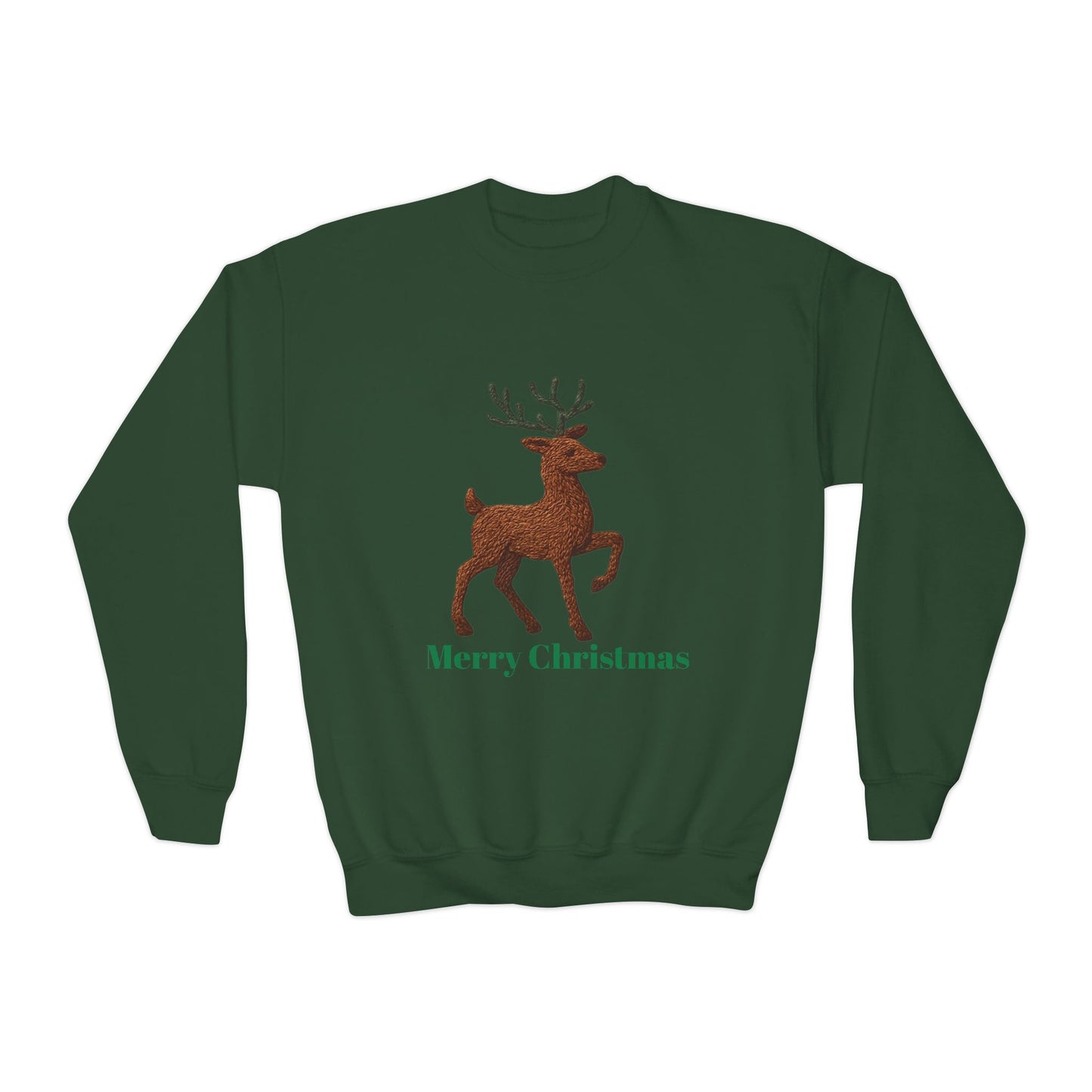 Christmas Reindeer Youth Crewneck Sweatshirt, Holiday Sweater, Winter Fashion, Kids Christmas Gift, Merry Christmas Apparel