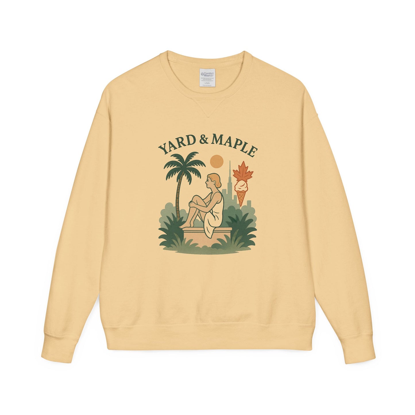 Yard & Maple Crewneck Sweatshirt, Cozy Sweatshirt, Unisex Apparel, Casual Wear, Summer Vibes, Gift for Him or Her