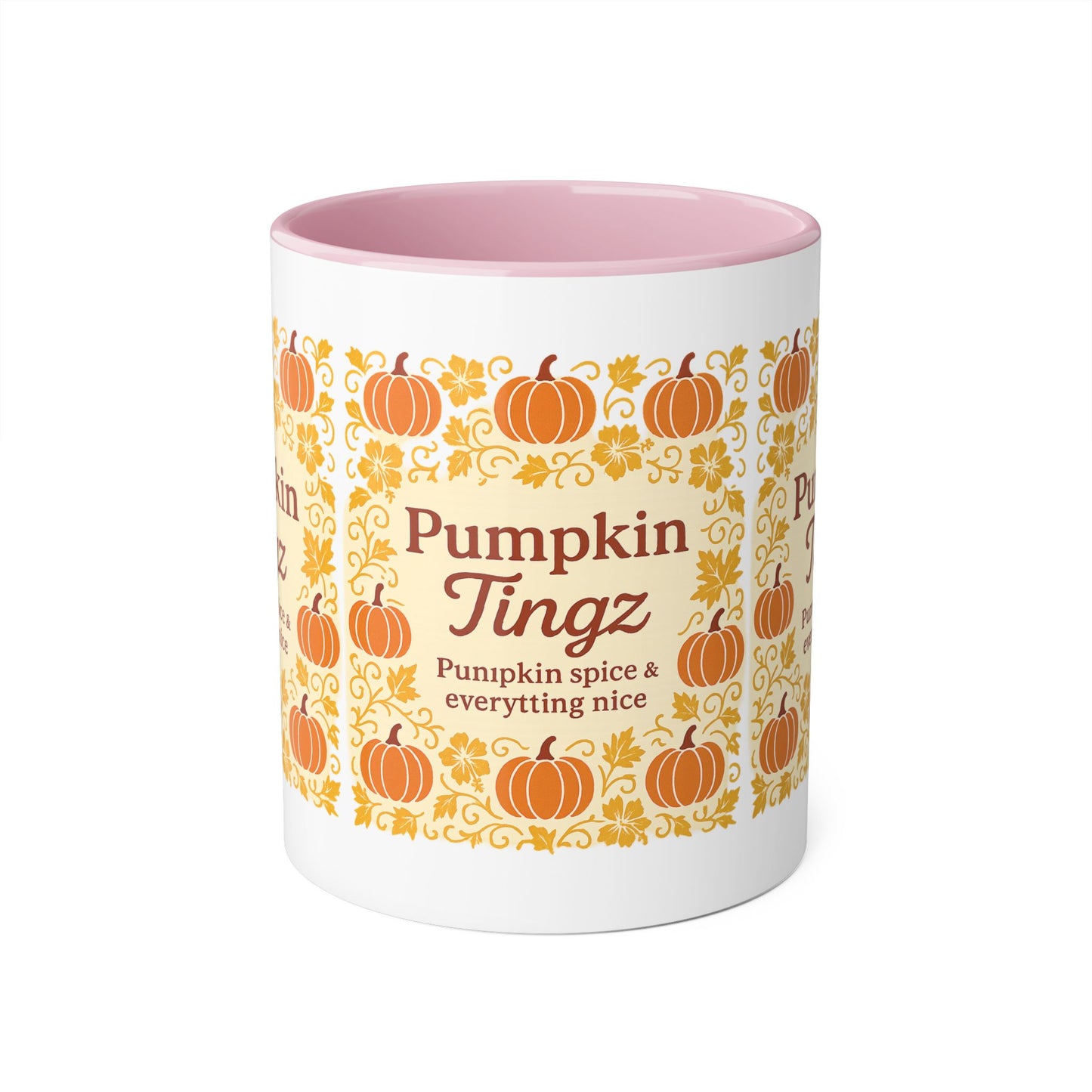 Pumpkin Spice Accent Mug - Fall Decor, Coffee Lovers Gift, Autumn Beverage Mug, Seasonal Kitchenware, Halloween Decor