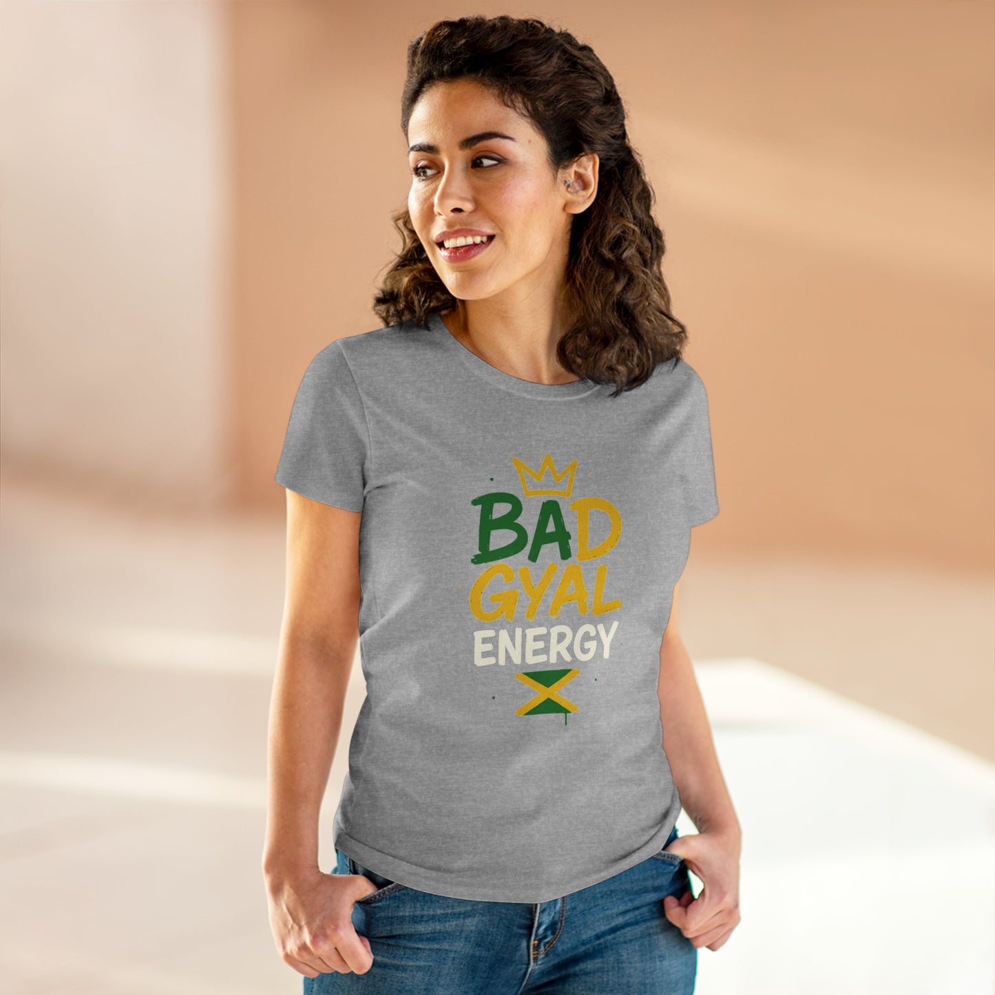 Jamaican Bad Gyal Energy Tee, Women's Graphic T-Shirt, Casual Summer Top, Festival Outfit, Unique Gift for Her