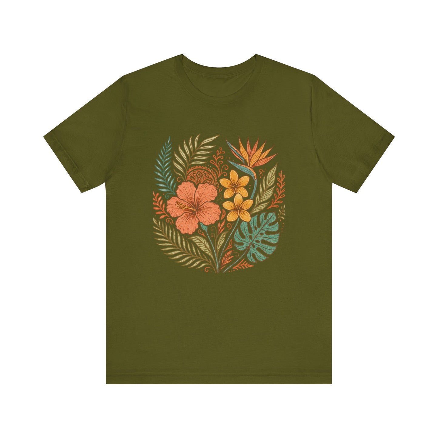 Floral Patterned Unisex Tee - Botanical Style, Summer Wardrobe Essential, Nature Lover Gift, Casual Wear, Eco-Friendly Fashion