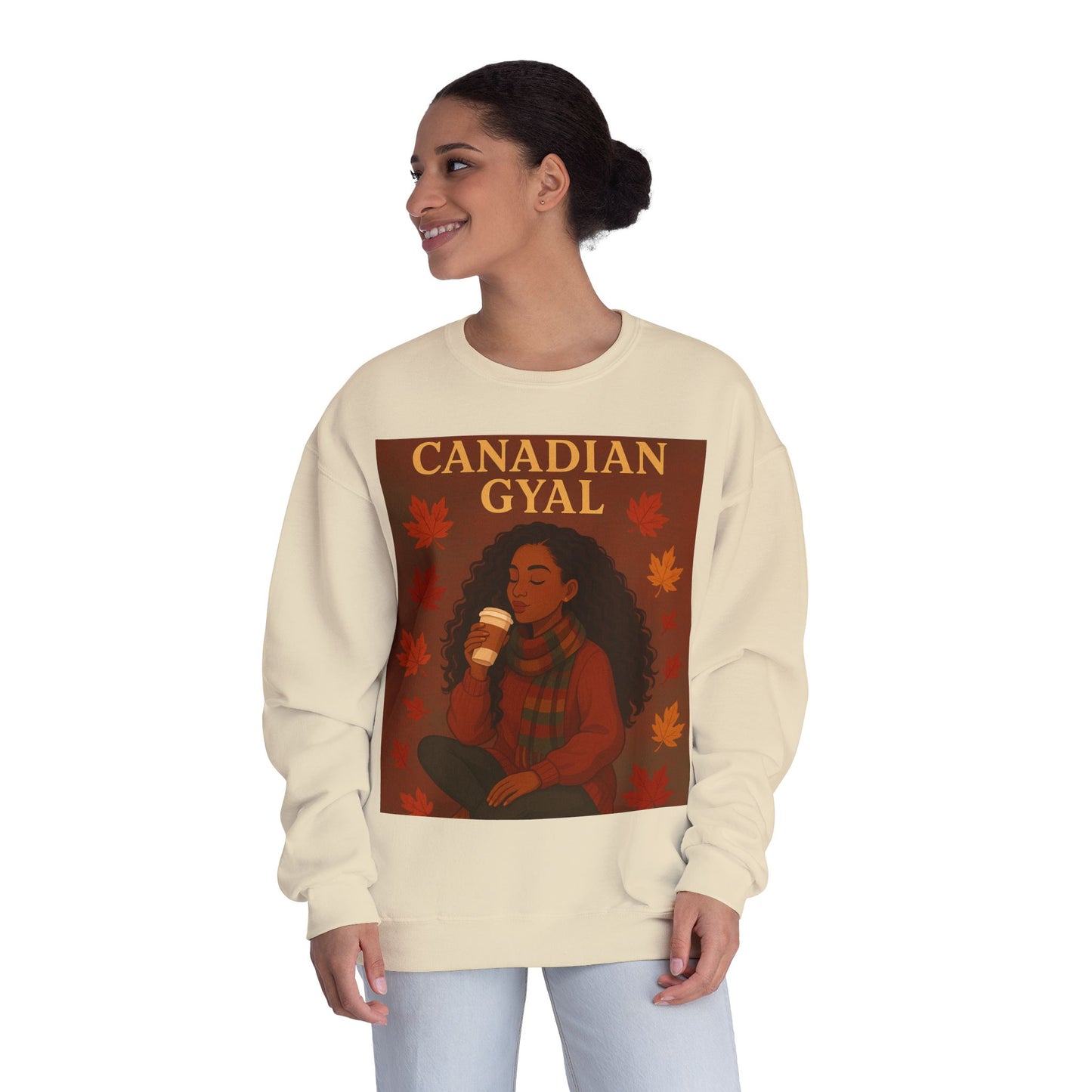 Canadian Gyal Sweatshirt, Cozy Fall Crewneck, Canada Pride Apparel, Autumn Casual Wear, Unisex Gift for Her