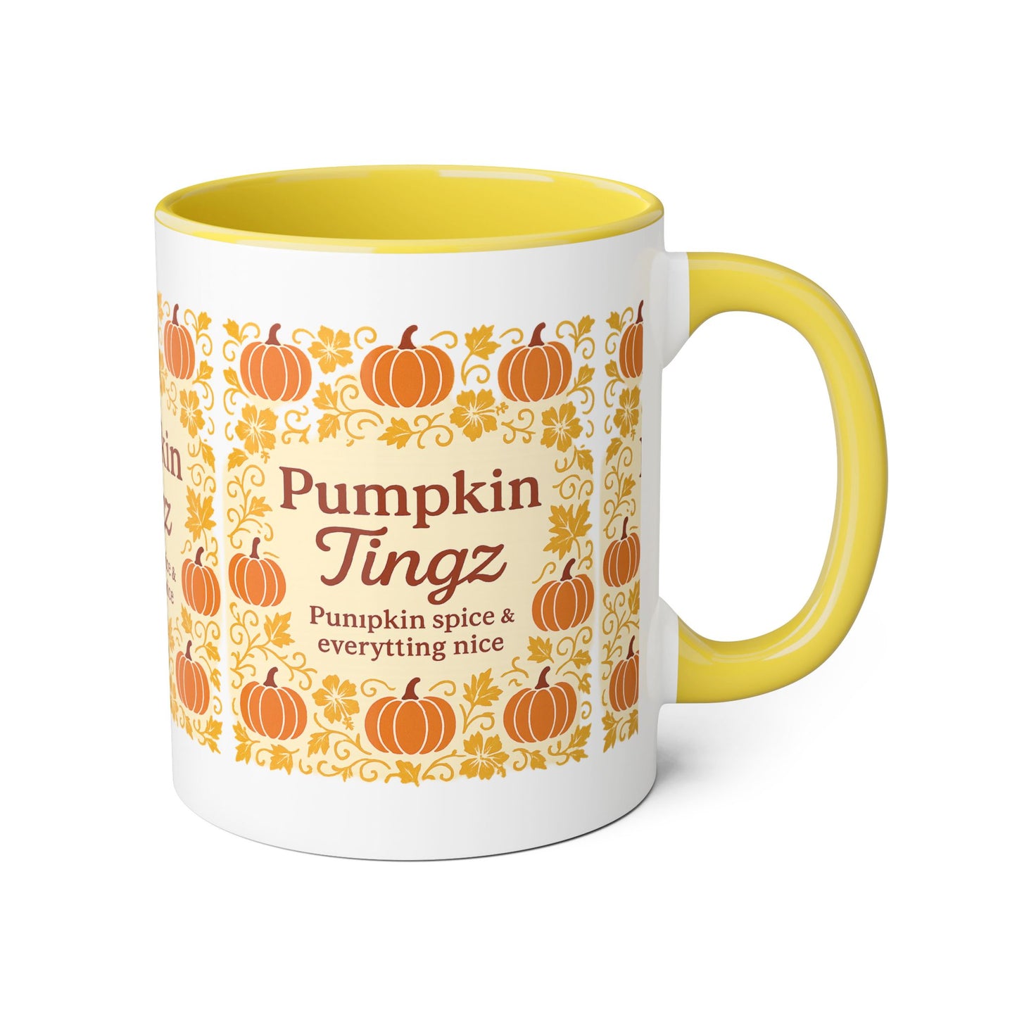 Pumpkin Spice Accent Mug - Fall Decor, Coffee Lovers Gift, Autumn Beverage Mug, Seasonal Kitchenware, Halloween Decor
