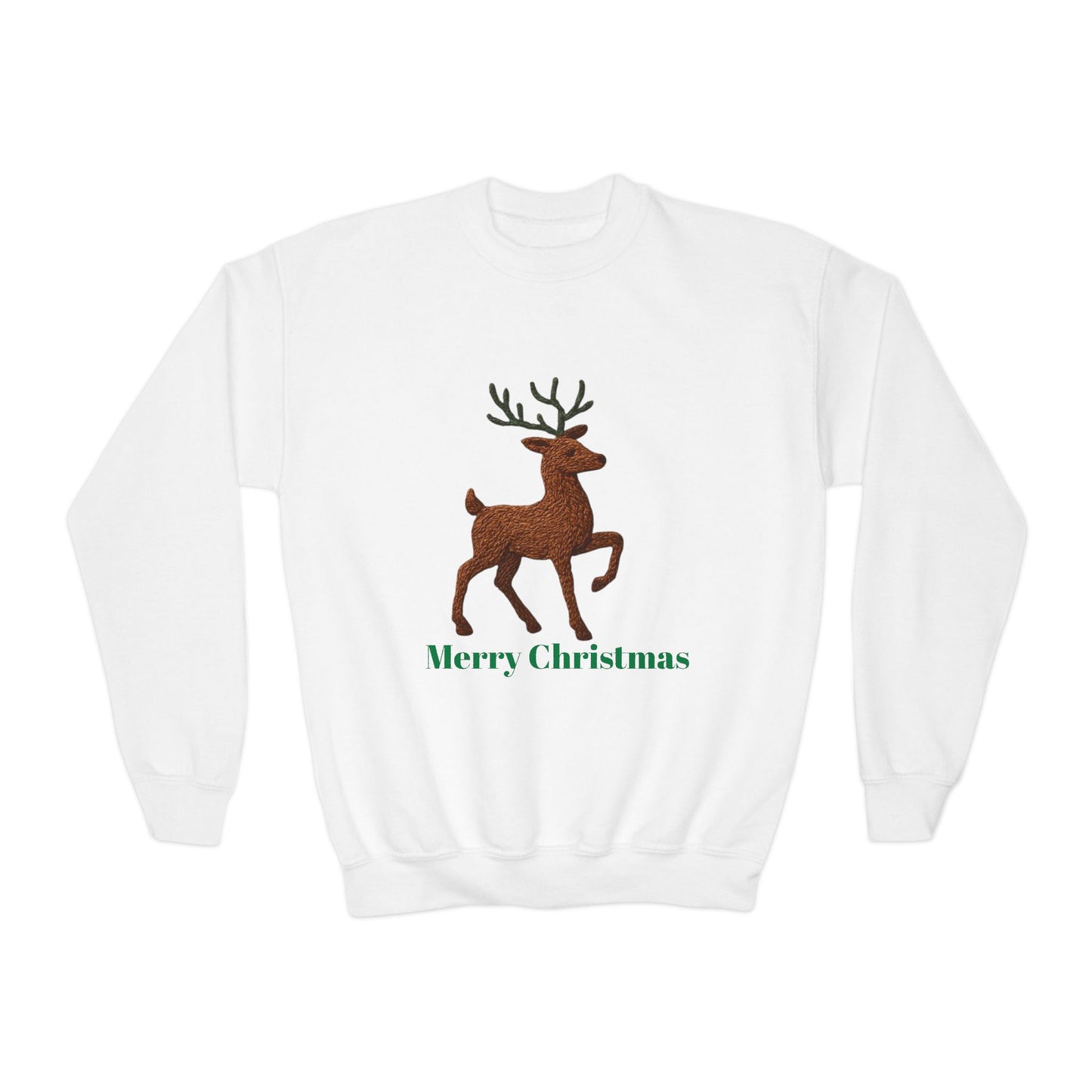 Christmas Reindeer Youth Crewneck Sweatshirt, Holiday Sweater, Winter Fashion, Kids Christmas Gift, Merry Christmas Apparel