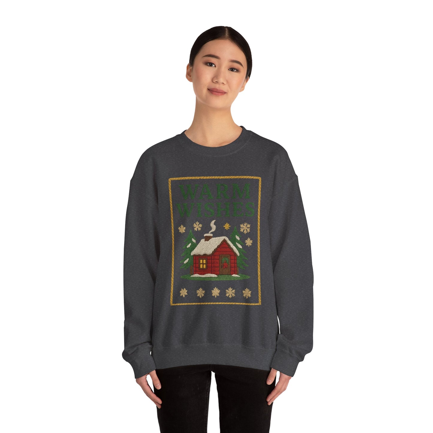Cozy Warm Wishes Sweatshirt, Holiday Sweatshirt, Winter Fashion, Family Gathering, Gift for Her, Comfortable Crewneck