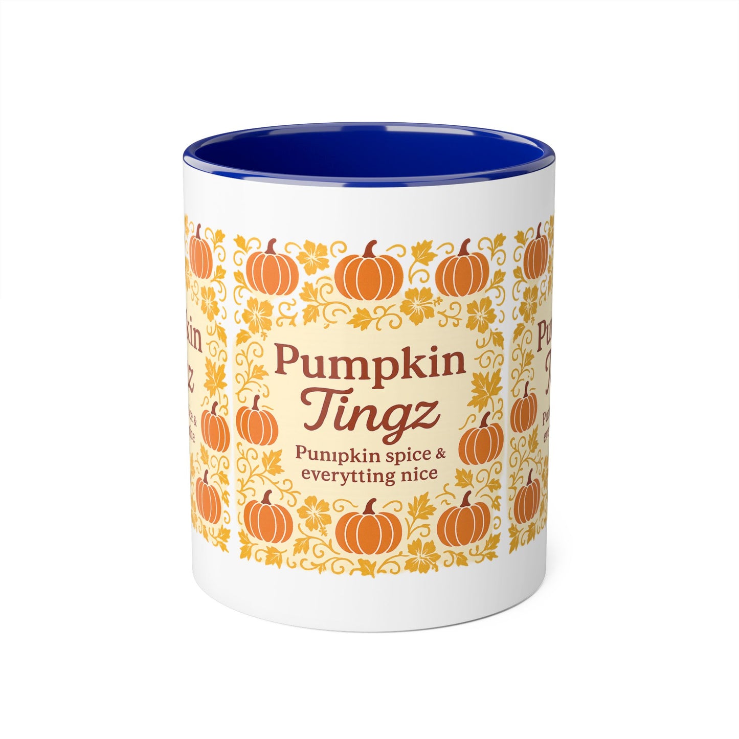Pumpkin Spice Accent Mug - Fall Decor, Coffee Lovers Gift, Autumn Beverage Mug, Seasonal Kitchenware, Halloween Decor
