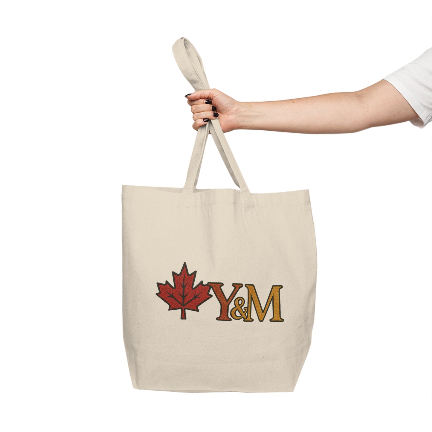 Stylish Canvas Shopping Tote with Maple Leaf Design | Eco-Friendly Grocery Bag, Reusable Market Tote, Gift for Her, Travel Bag, Personal Use