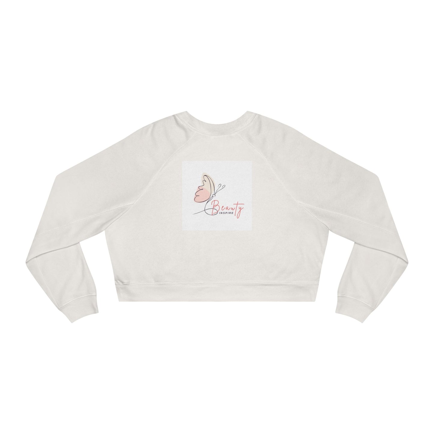 Women's Fleece Crop Pullover - Butterfly Design, Cozy Sweatshirt, Spring Fashion, Gift for Her, Casual Wear, Cute Layering Piece
