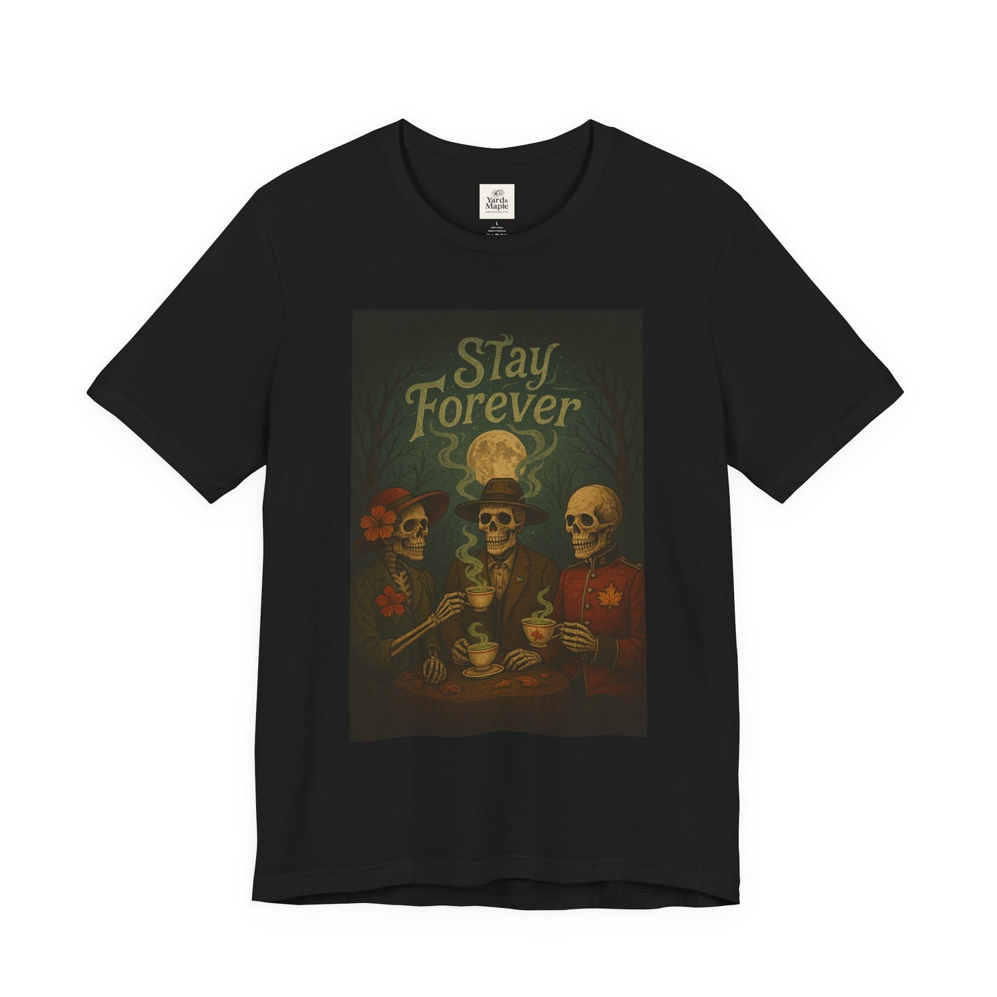 Stay Forever Halloween T-Shirt, Unisex Jersey Tee for Spooky Season, Day of the Dead, Casual Wear, Unique Gift Idea